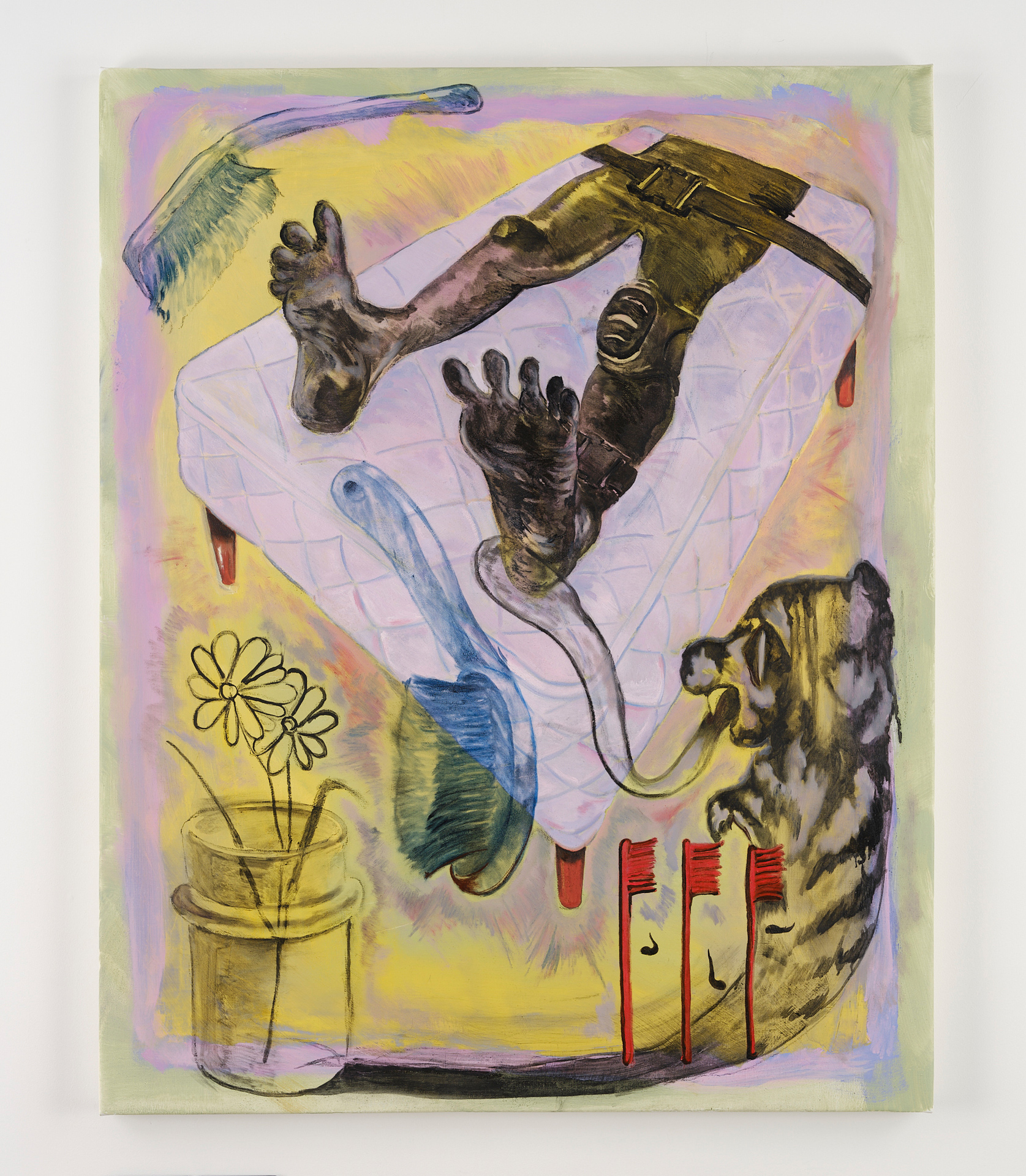 KAITO Itsuki,"Tiger Poet (on a bed)" 2021 Oil on canvas, 100 × 80 cm