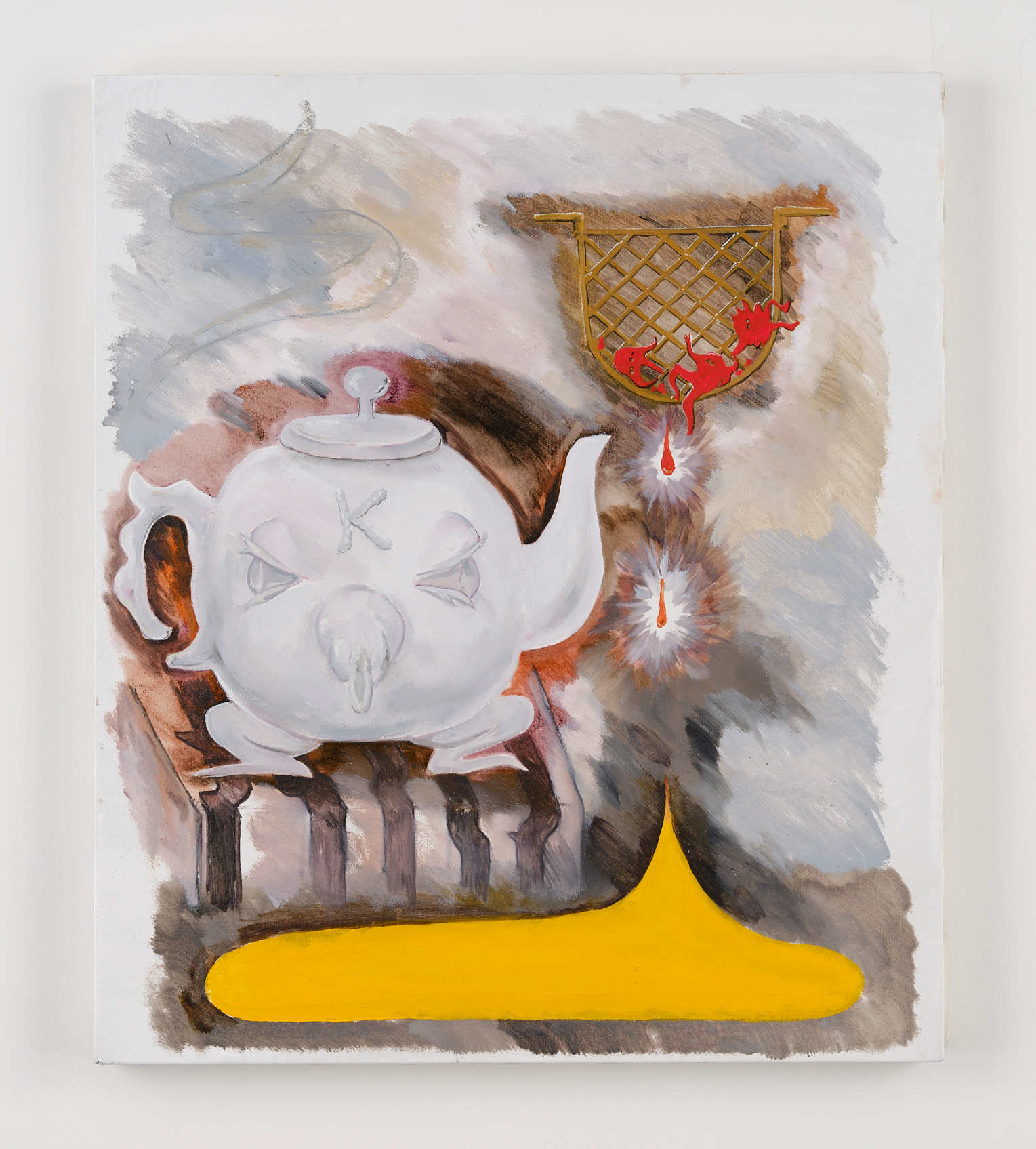 KAITO Itsuki,"Strainer (Yellow result)" 2021 Oil on canvas, 53 × 45.5 cm