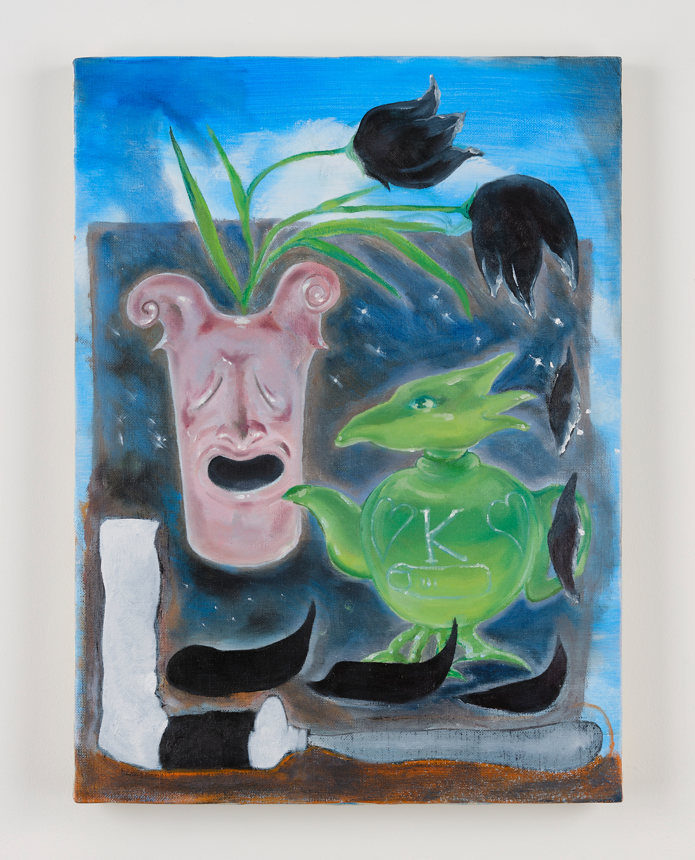 KAITO Itsuki,"S-Vase and K-pot" 2021 Oil on canvas, 45.5 × 33.3 cm