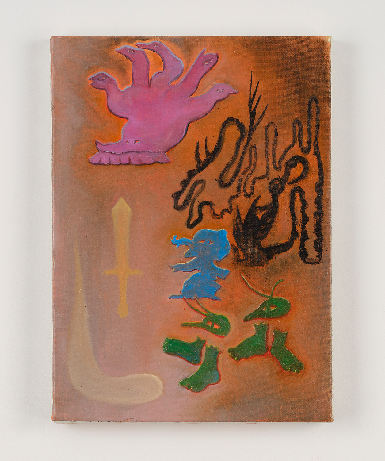 KAITO Itsuki,"Bijous (yellow sword)" 2021 Oil on canvas, 33.3× 24.2 cm