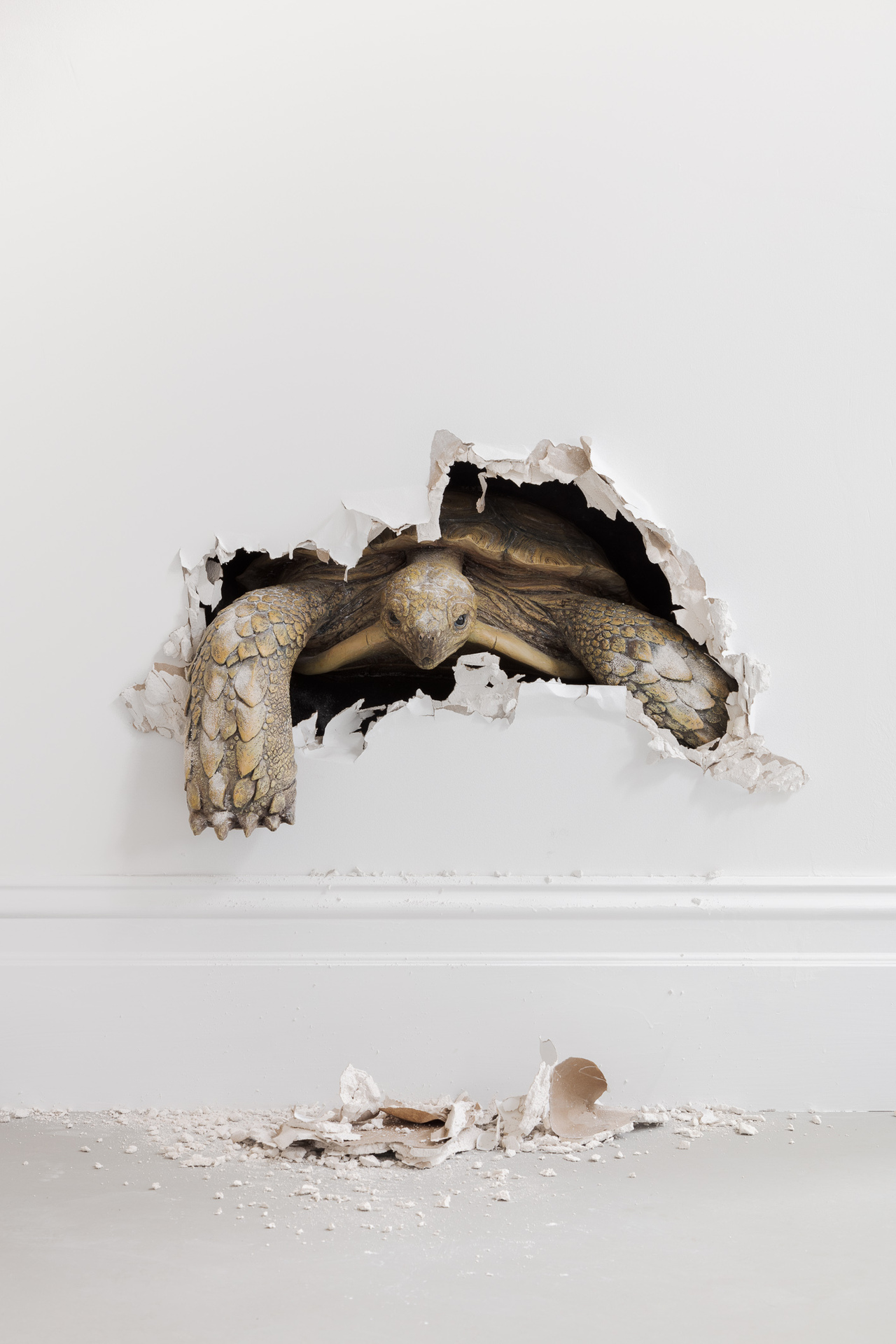 Liam Denny, The Hermit, 2021, Resin, paint, gyprock, wood. (2400x2400x900mm)