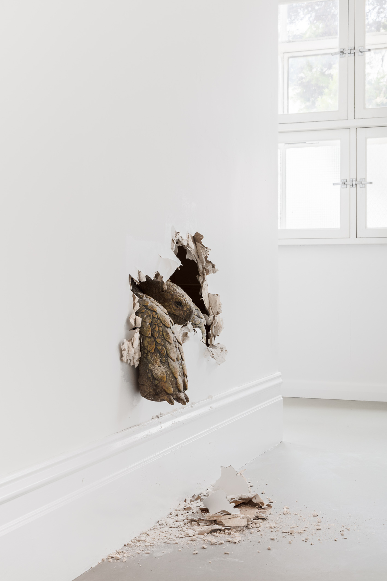 Liam Denny, The Hermit, 2021, Resin, paint, gyprock, wood. (2400x2400x900mm)