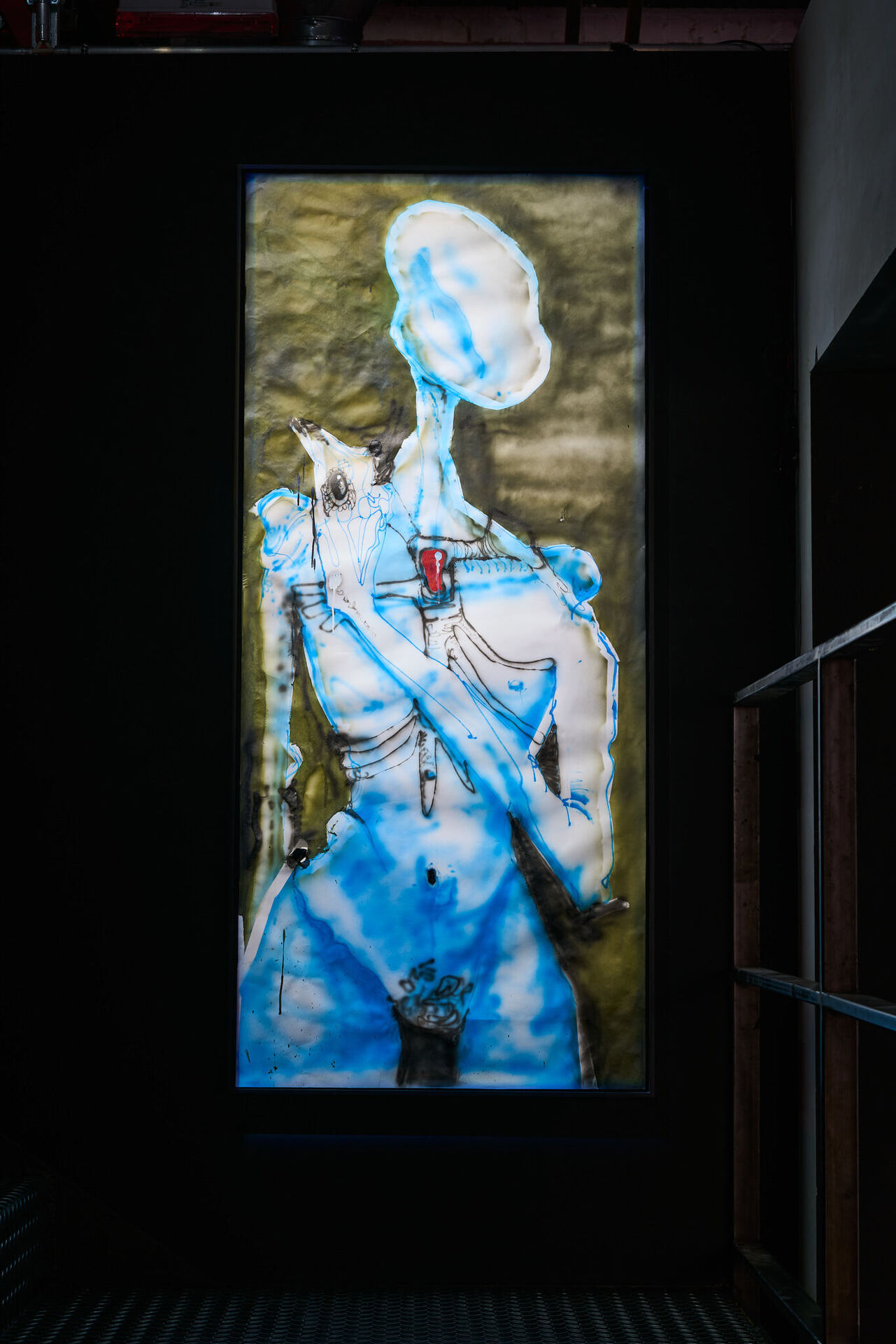 Tea Strazicic - Second Blue, 2021 Acrylic on paper 160.5 x 72.5 cm