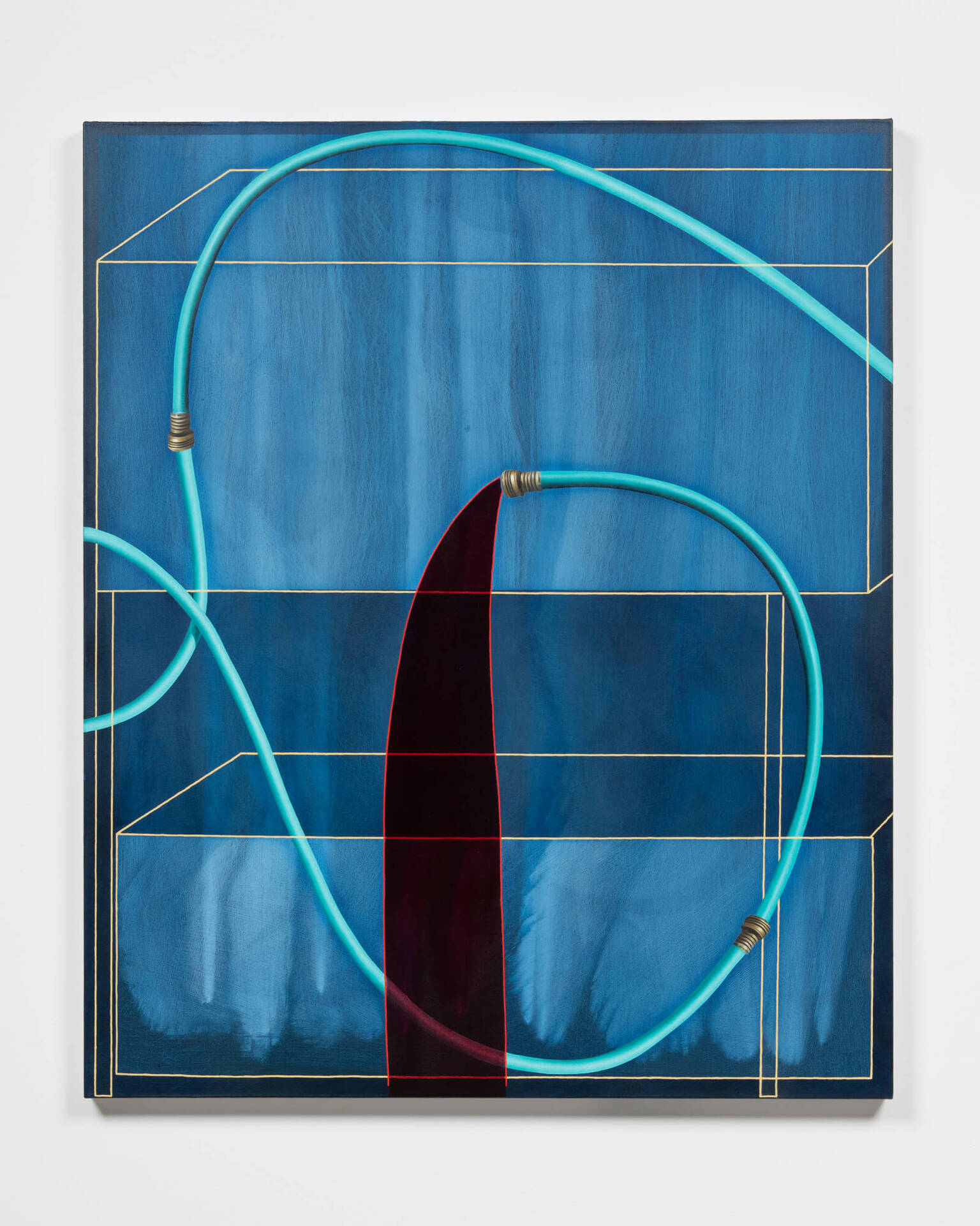 Veronika Pausova, Pool Party, 2021, Oil on canvas. Reversible Lining, Bradley Ertaskiran.