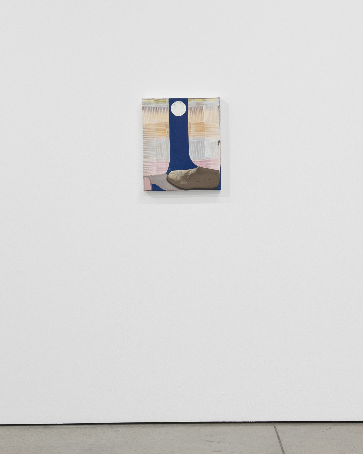 Veronika Pausova, Far Away Play (Pinched Gingham), 2021, Oil on canvas. Reversible Lining, Bradley Ertaskiran.
