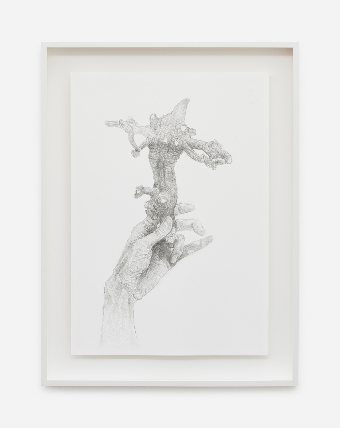 Beth Collar, “End Quote” III, 2020. Lytographic crayon on paper, framed: 58 x 43 cm