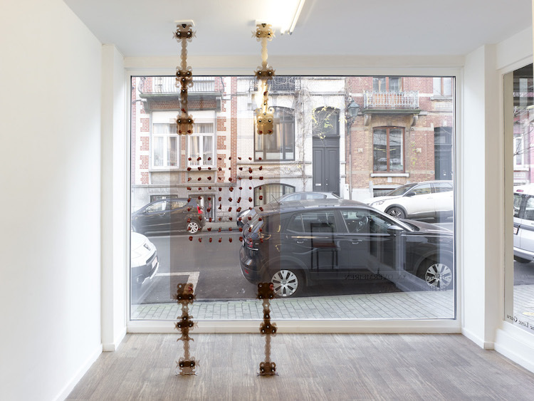 Sharon Van Overmeiren in collaboration with Lotte Meret Effinger, Appendix Allure, 2021, plexiglass, plastic, silicone, 278 x 88 x 17cm.