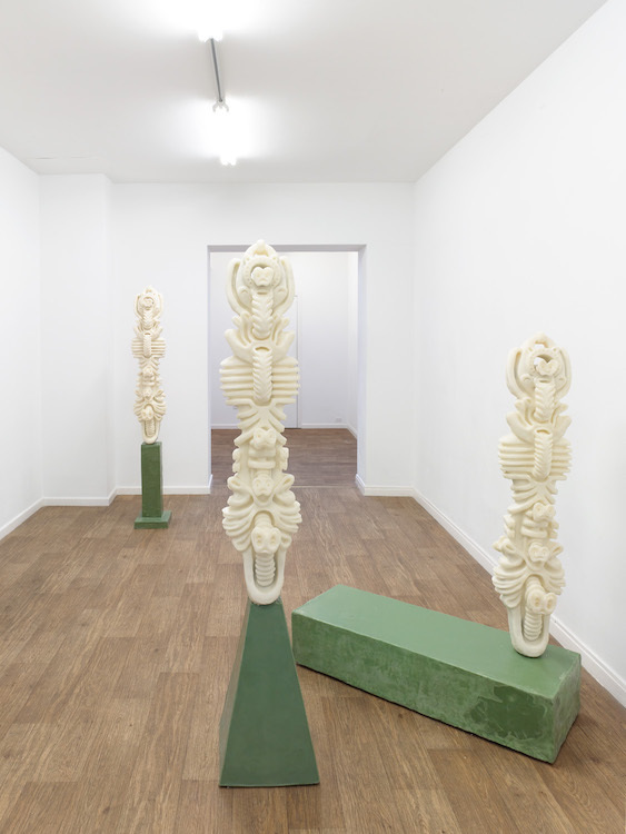 Sharon Van Overmeiren, Faith in Strangers #4, #3 & #2, 2021, beeswax, 122 x 26 x 26cm.