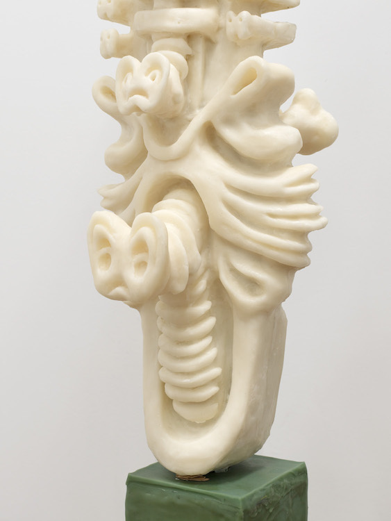 Sharon Van Overmeiren, Faith in Strangers #3, 2021, beeswax, 122 x 26 x 26cm.