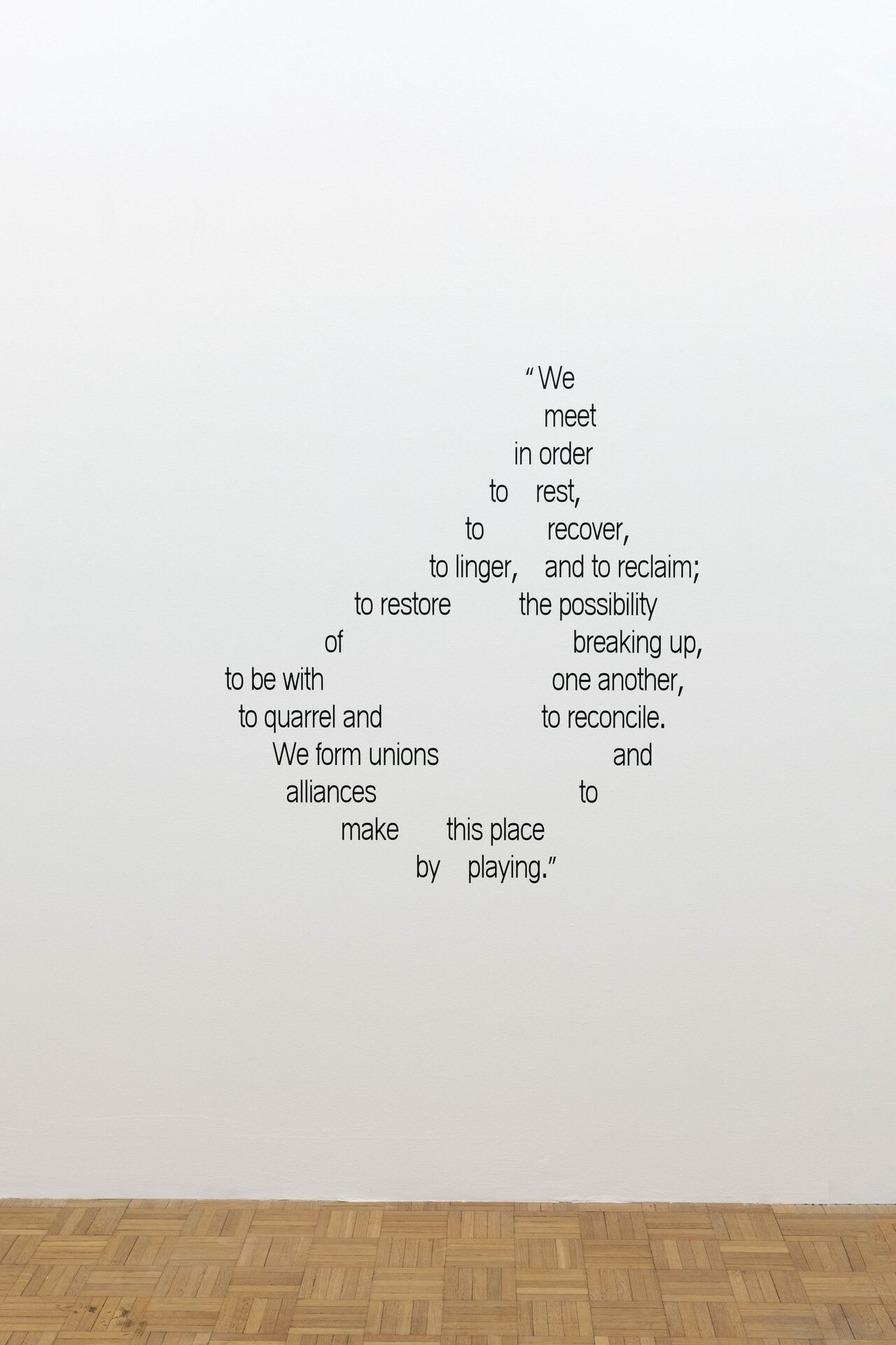 Barbara Kapusta, We meet / to make this place by playing, 2018 Black vinyl, Unique, 100 × 130 cm