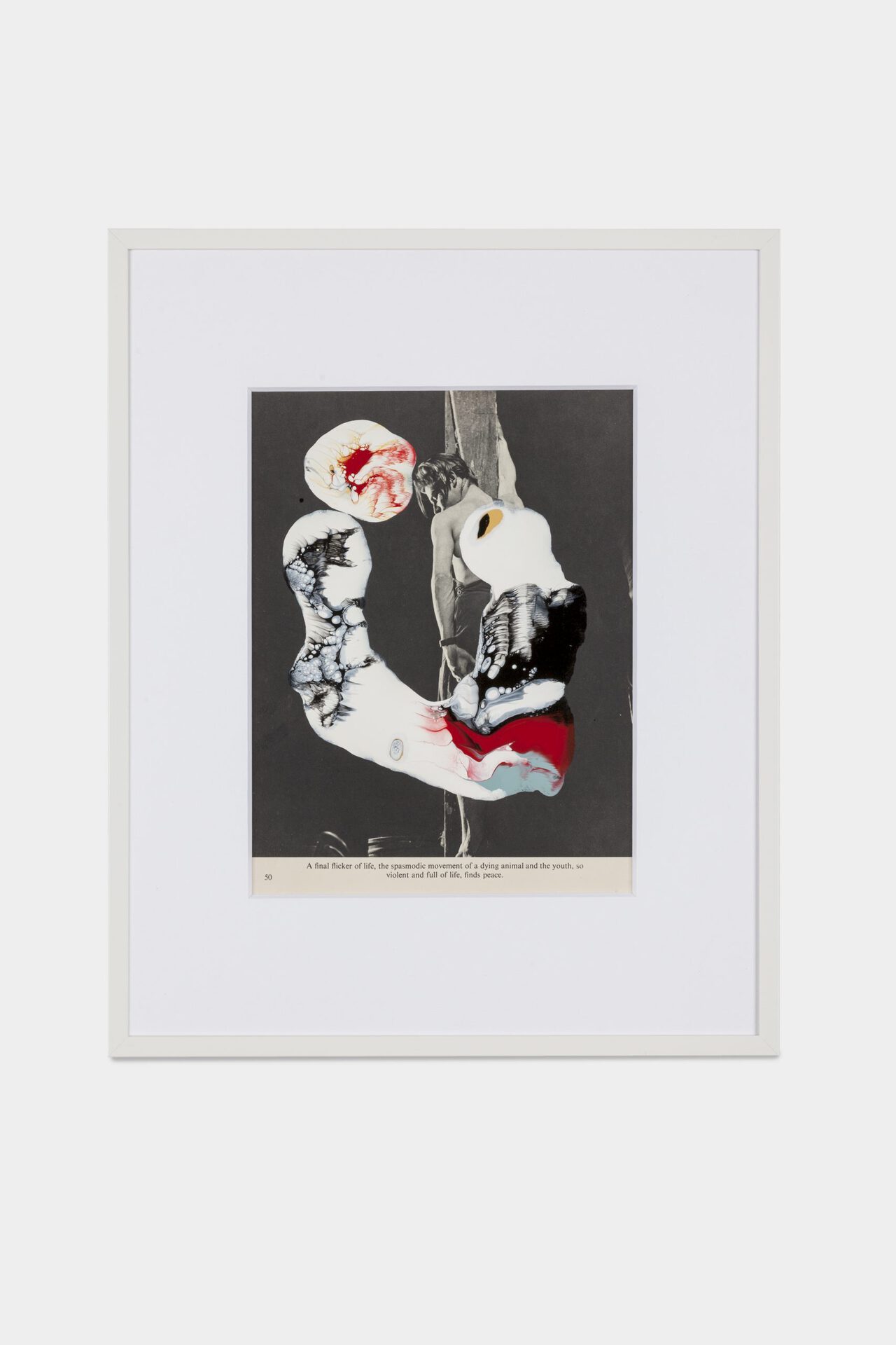 Linder, Superautomatism Grand Jeté VI, 2015, enamel on book page, 45 x 37 cm