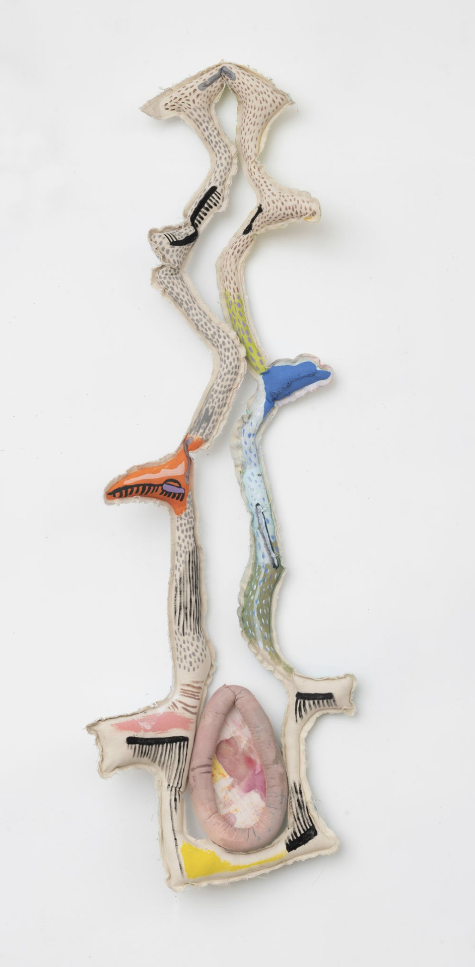 Meg Lipke, Body and Dream, 2021, acrylic on muslin, silk and canvas with polyester fill, 154,94 x 53,34 x 10,16 cm