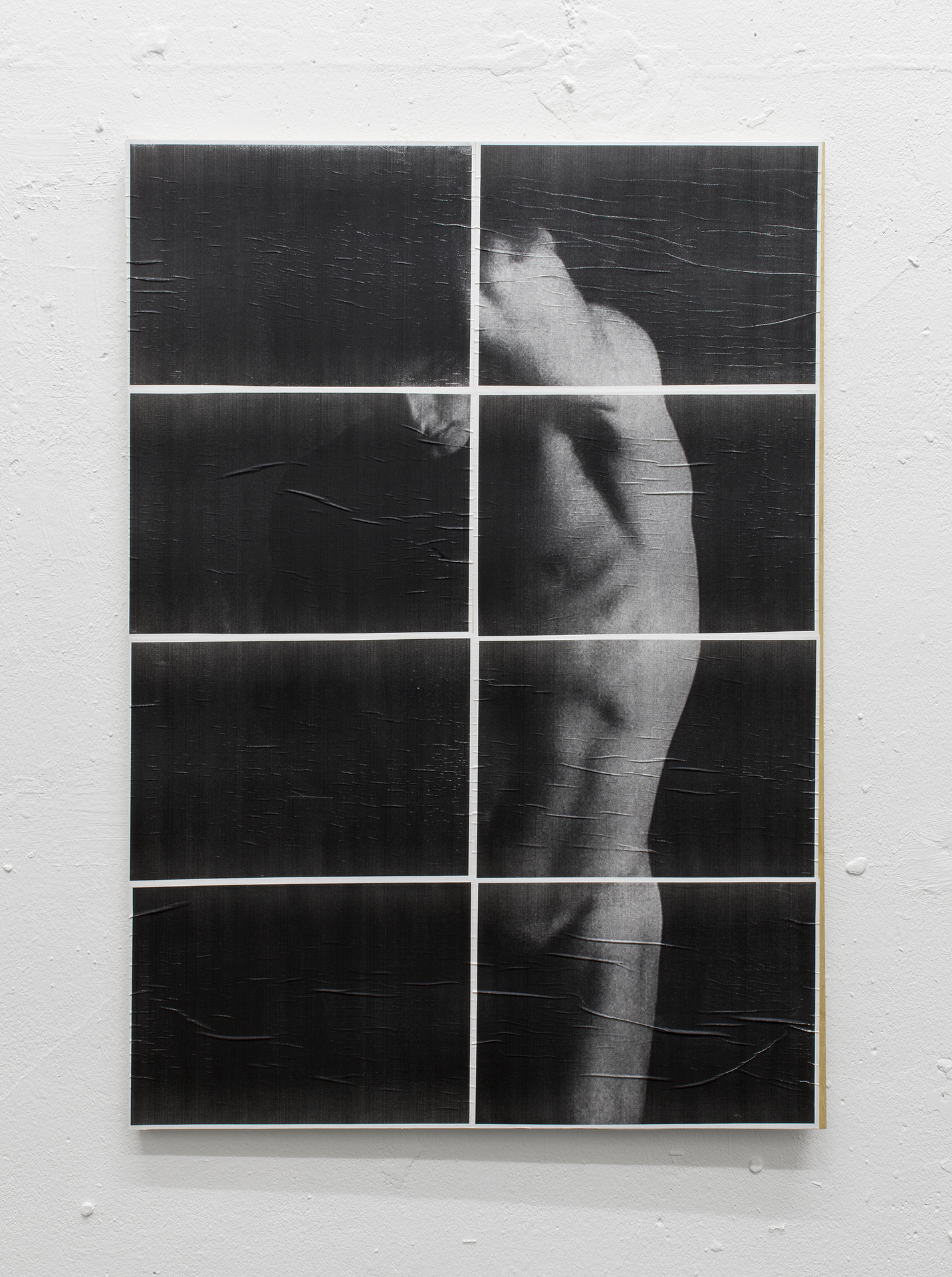Reproduction (The Male Nude, p. 420), 2022, Laserjet-prints, glue and UV-protection spray on panel, 84 × 59.4 × 2 cm