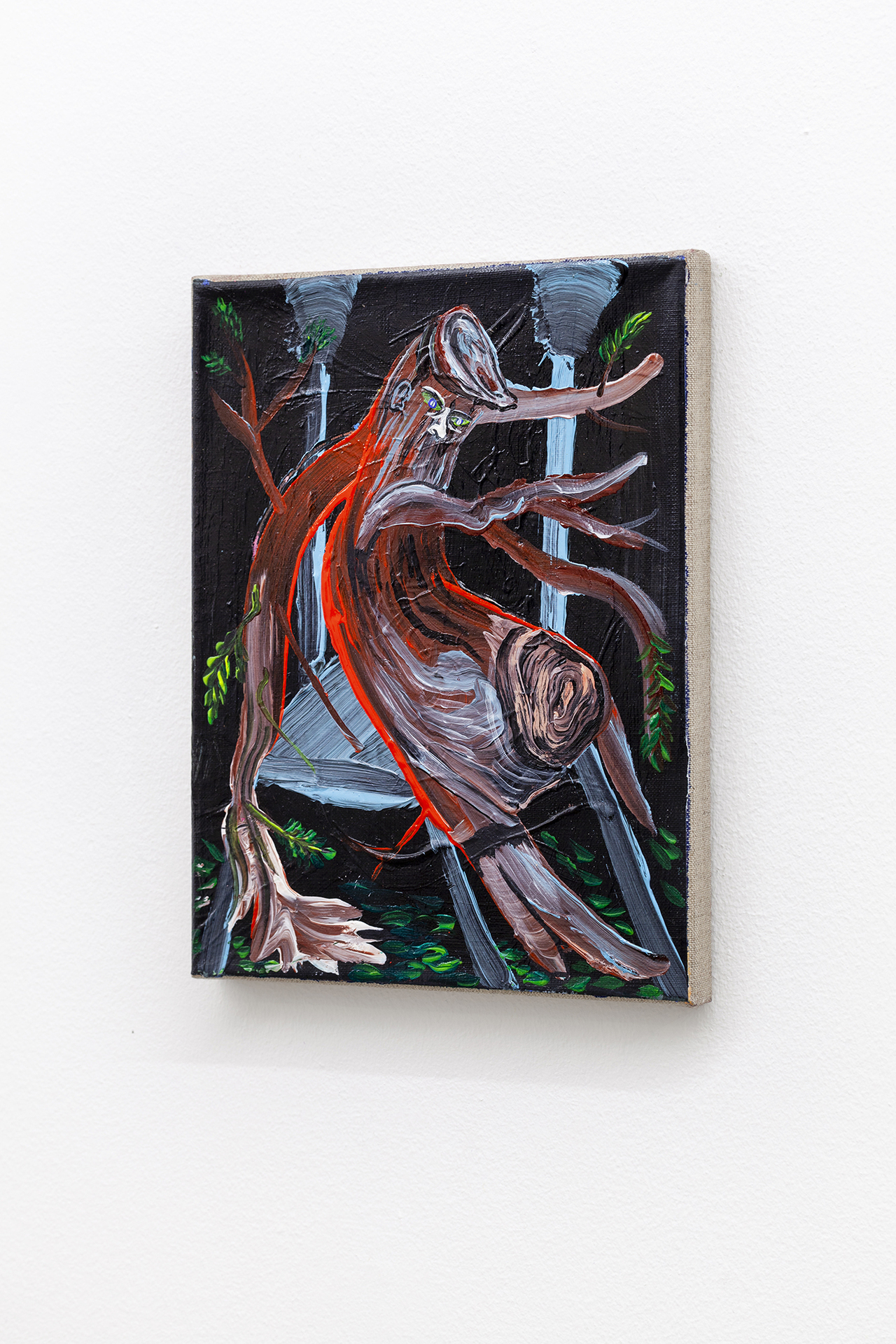Present Yet-to-Be. Denisa Štefanigová. Black Tree, 2021, acrylic on canvas, 30x24 cm. Photo by Roman-Sten Tõnissoo