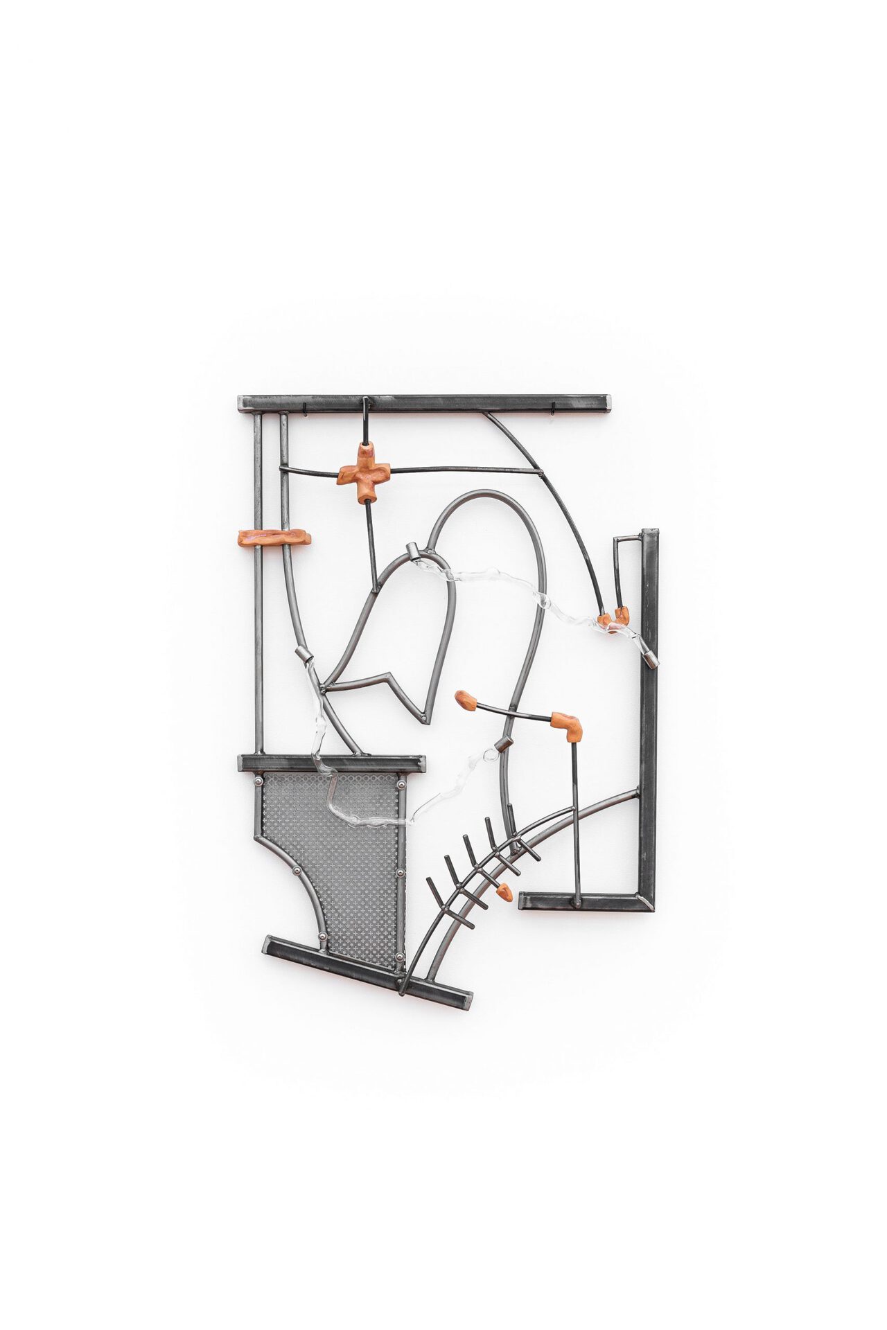 Miķelis Mūrnieks, Security Pattern II, 2022. Steel, clay, glass