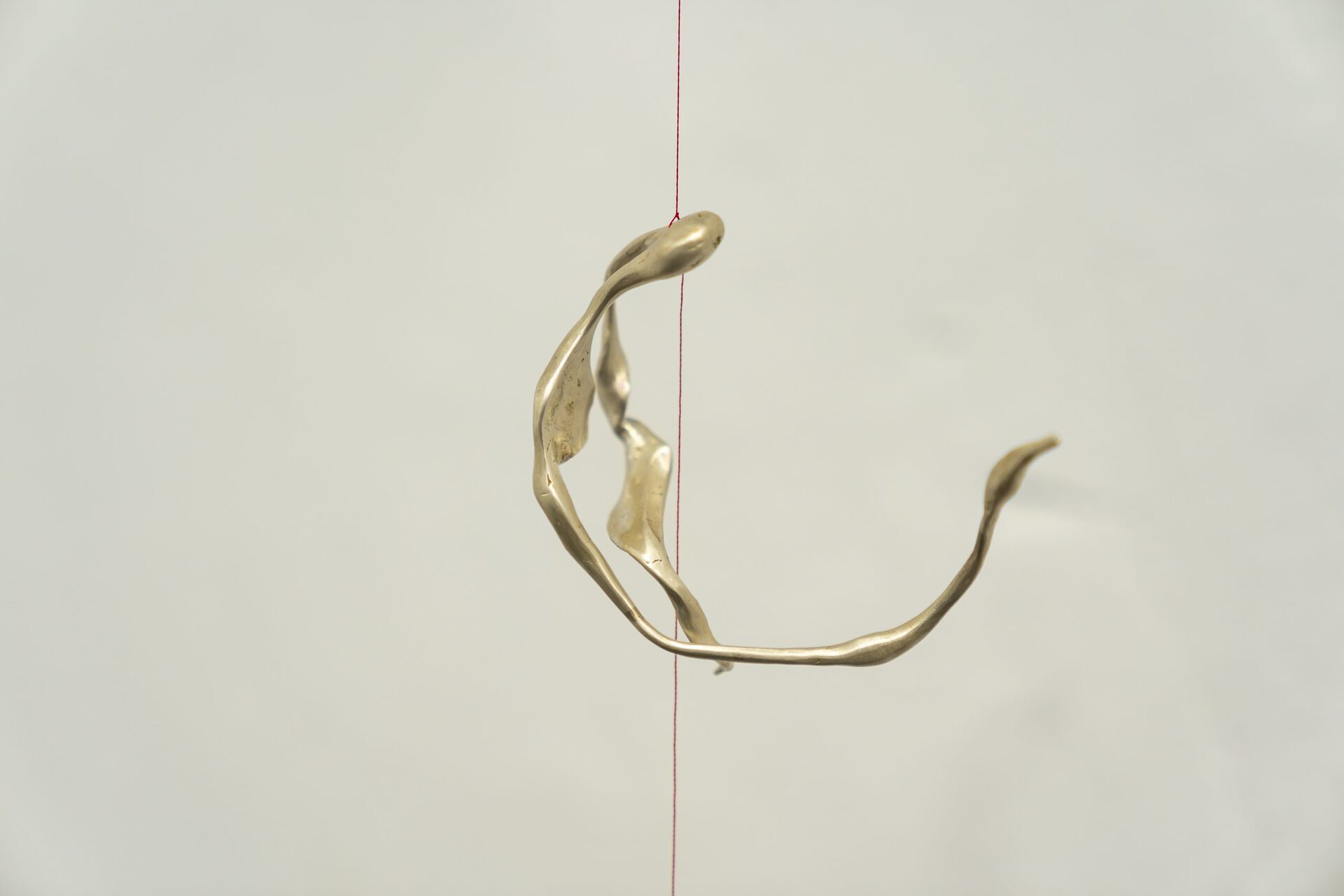 Yen Chun Lin, We met through dreamscapes, 2021 silver, soundscape, red thread, dreams, 130x8 cm