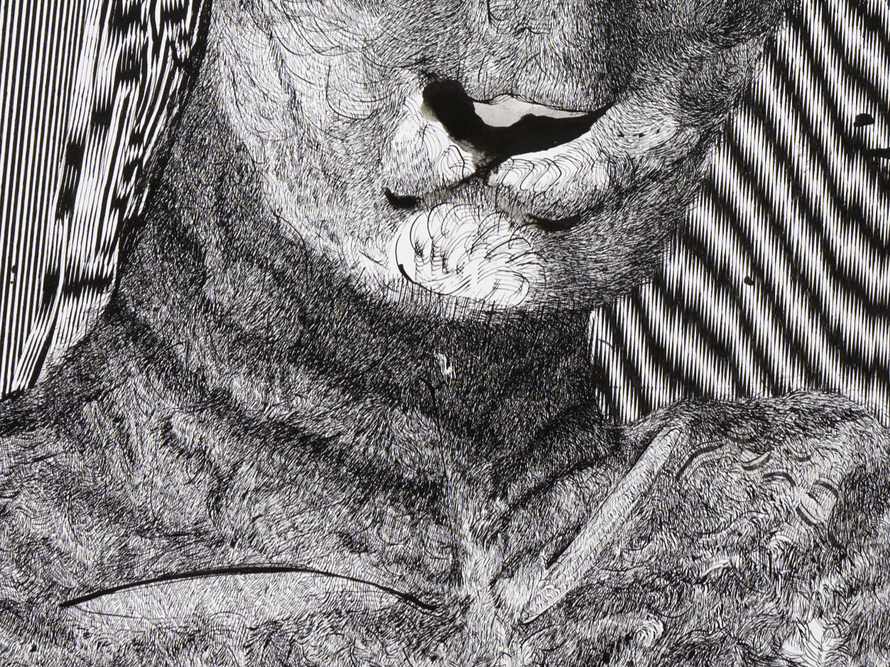 Katharina Schücke, Persevelle, 2021, ink drawing, detail 2