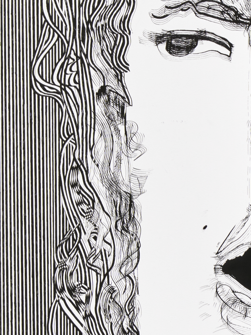 Katharina Schücke, Adora, 2021, ink drawing, detail