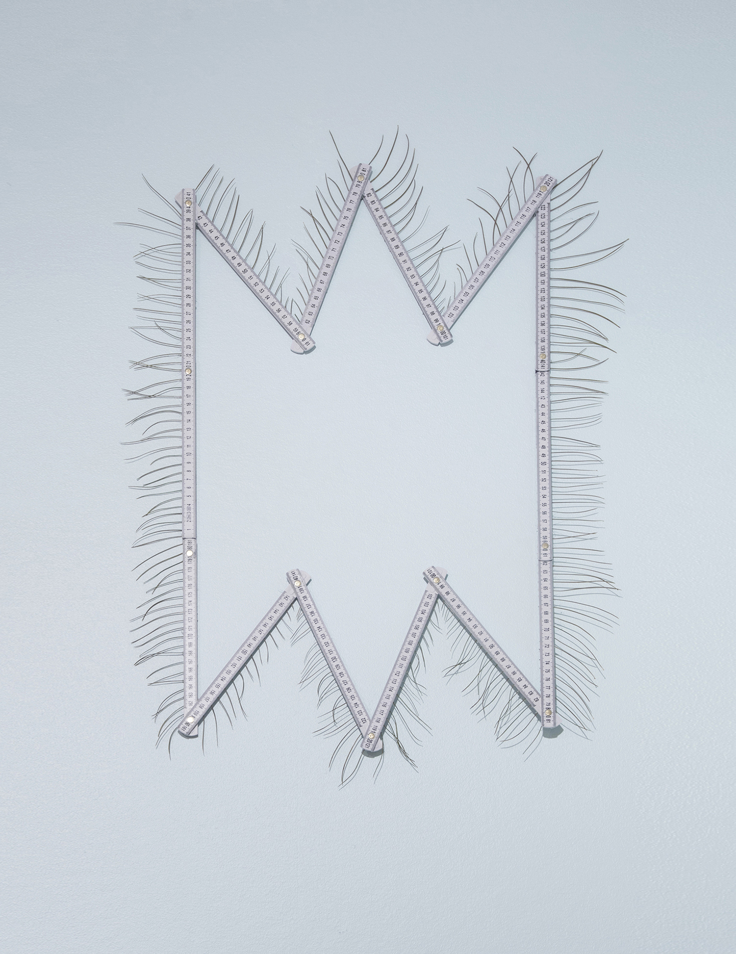 Anastasia Savinova, We Swim in One Water, act IV, ocean blue / 2021 / rulers, pine needles