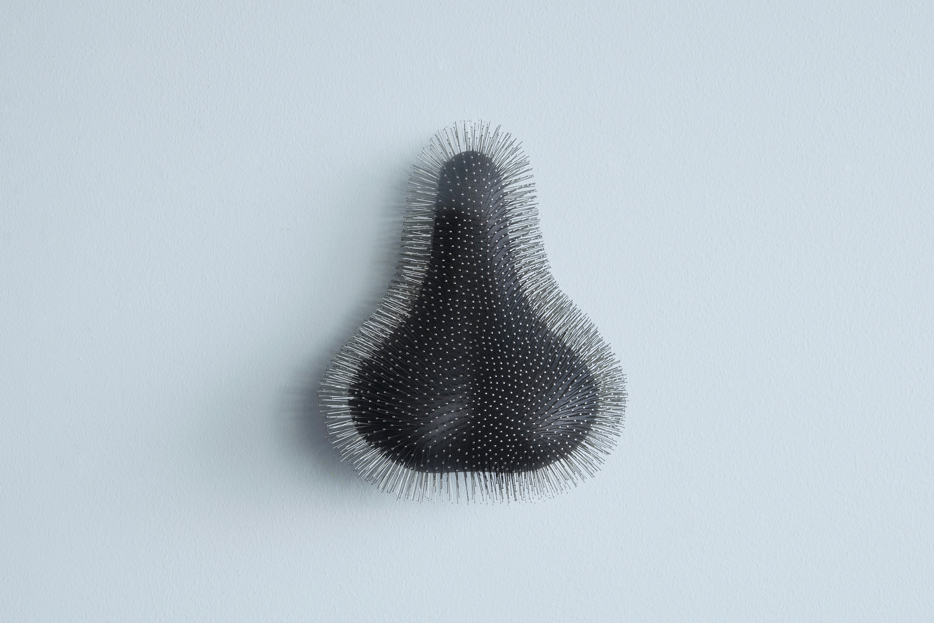 Anastasia Savinova, We Swim in One Water, act IV, ocean blue / 2021 / bicycle seat, pins