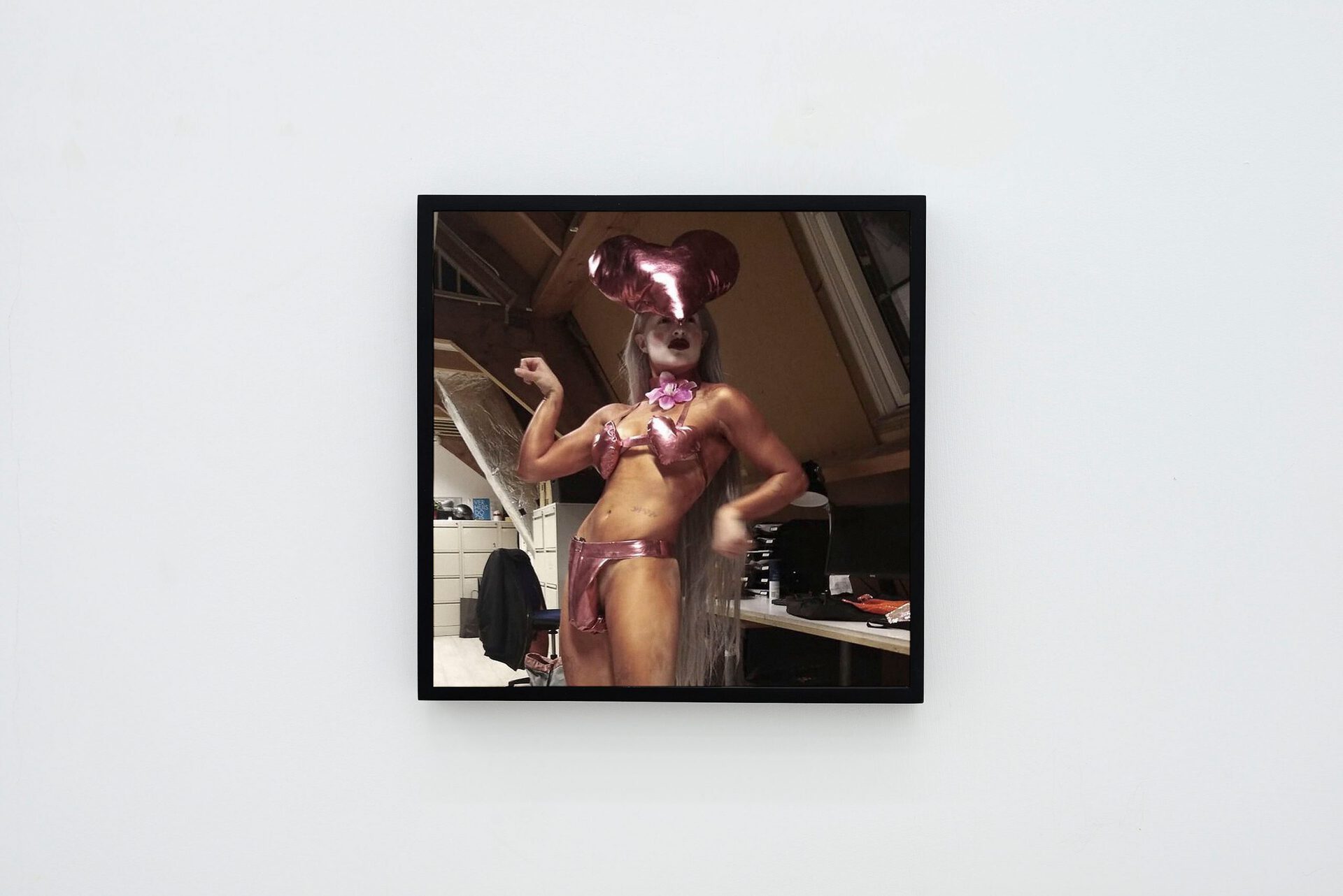 14. Xenia Perek, Bodybuilding contest (2020), 2022, FA Pearl print, wooden frame, 26,5 x 26,5 x 6 cm, Courtesy of ADA, Rome, Photo credit Roberto Apa