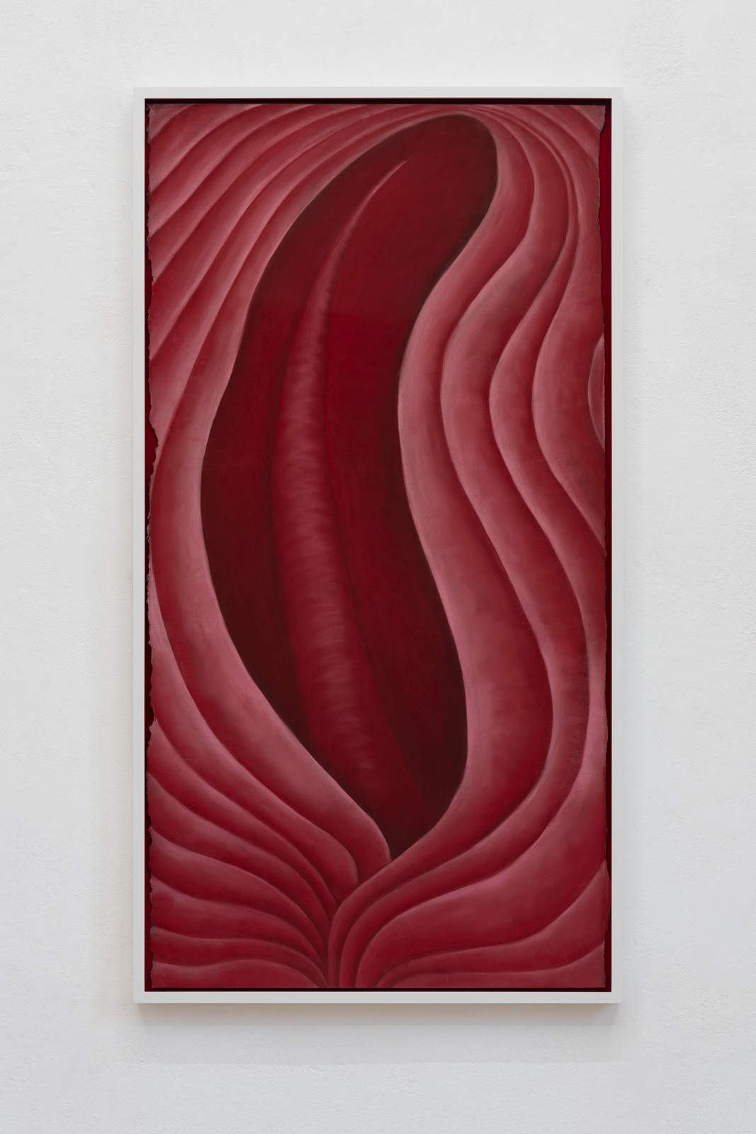 Rebecca Ackroyd, Soft Engine, 2019,Gouache, charcoal and soft pastel on Somerset satin paper, 102x54 cm Courtesy: Peres Project, Berlin