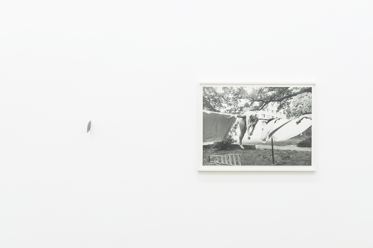 Anastasia Douka, Sex, 2009, Perforation on tin lid, Ø 7.5 cm, Courtesy the artist, Athens Carina Brandes, Untitled, 2020, Black-and-white photograph on baryta paper, 51 x 70.5 cm, Courtesy BQ gallery, Berlin | Callirrhöe, Athens, Photo: Alexandra Masmanidi, 2022