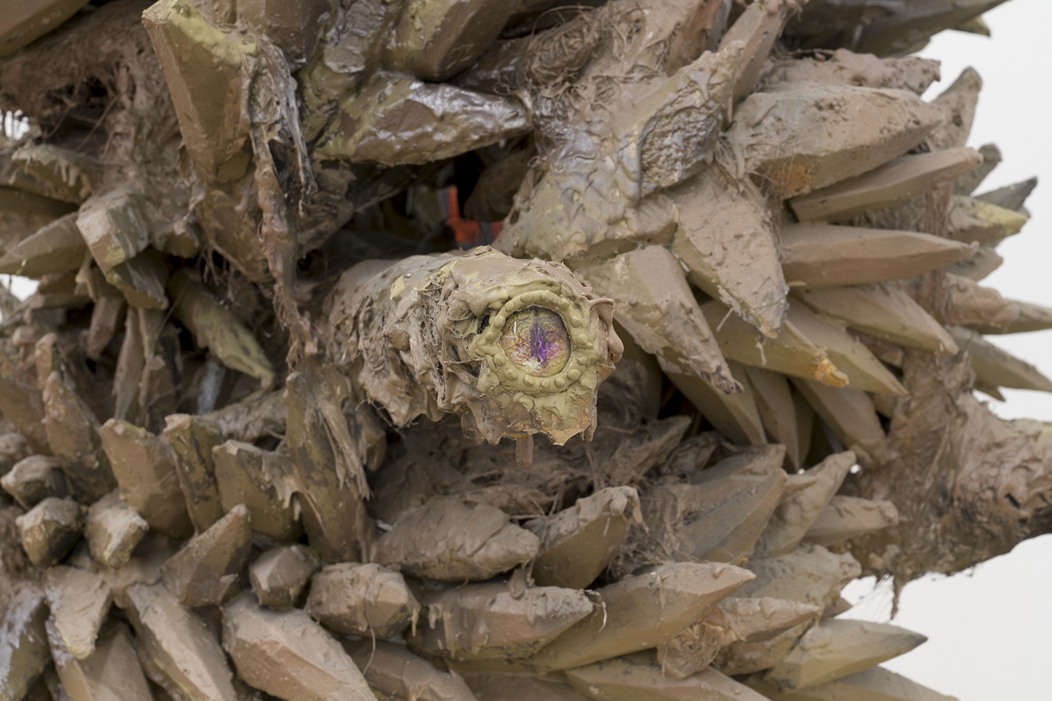 Philippe Caron Lefebvre, Alter Ego, 2021 polystyrene, plaster, filasse, cardboard tube, paint, artificial eye 178 x 152.5 x 102 cm (detail)