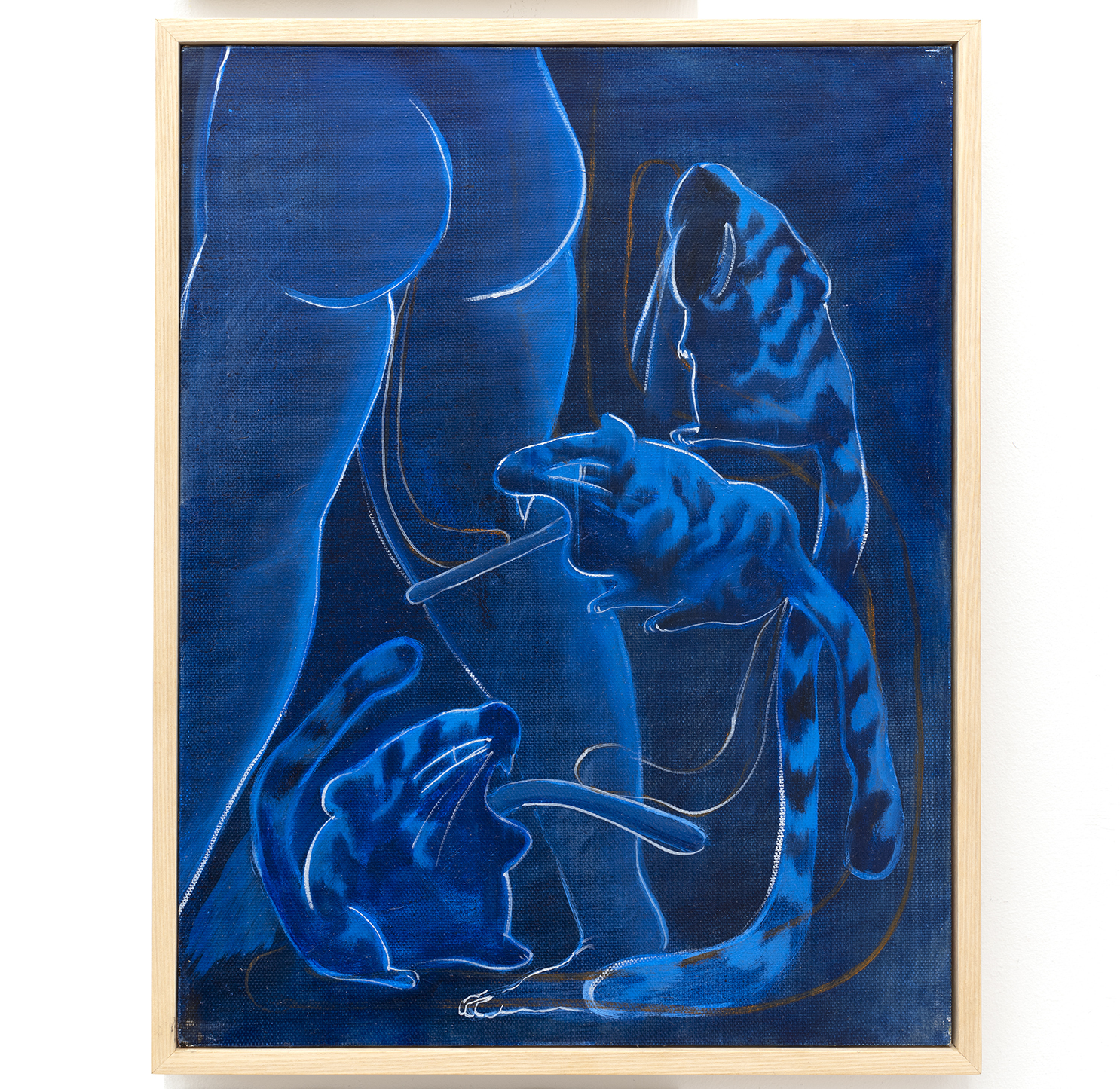 KAITO Itsuki, Tiger Poet (cycle), 2019, oil and charcoal on canvas, 17 x 13 x 1½ in. (framed)
