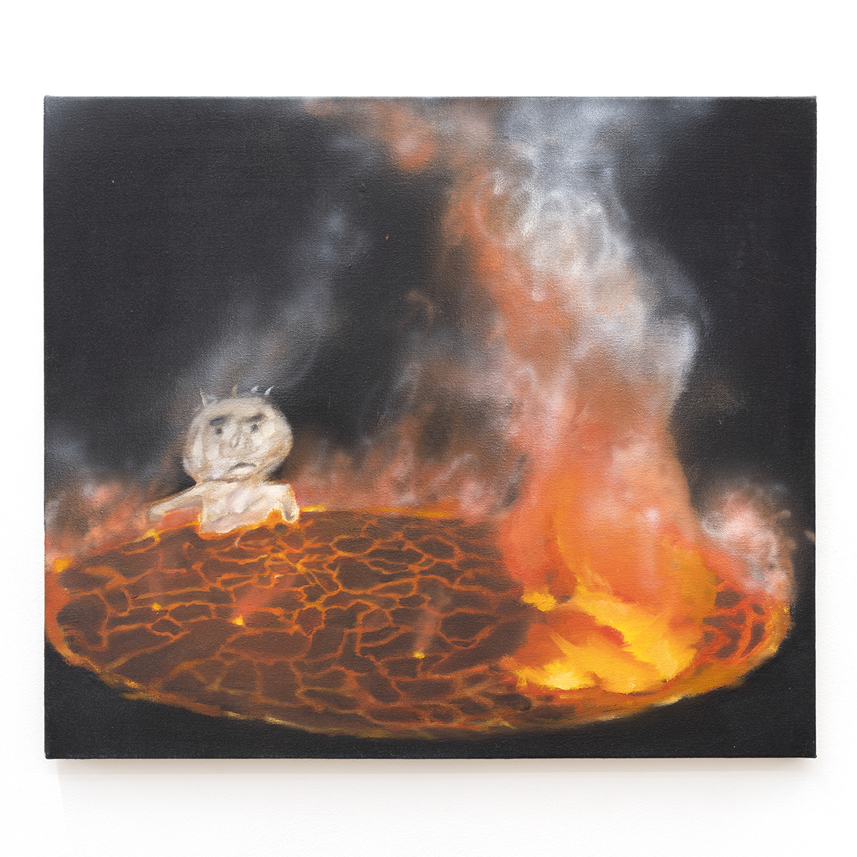 Taichi Machida, Spa, 2019, Acrylic and oil on stretched canvas, 18 x 21 x 1 in.