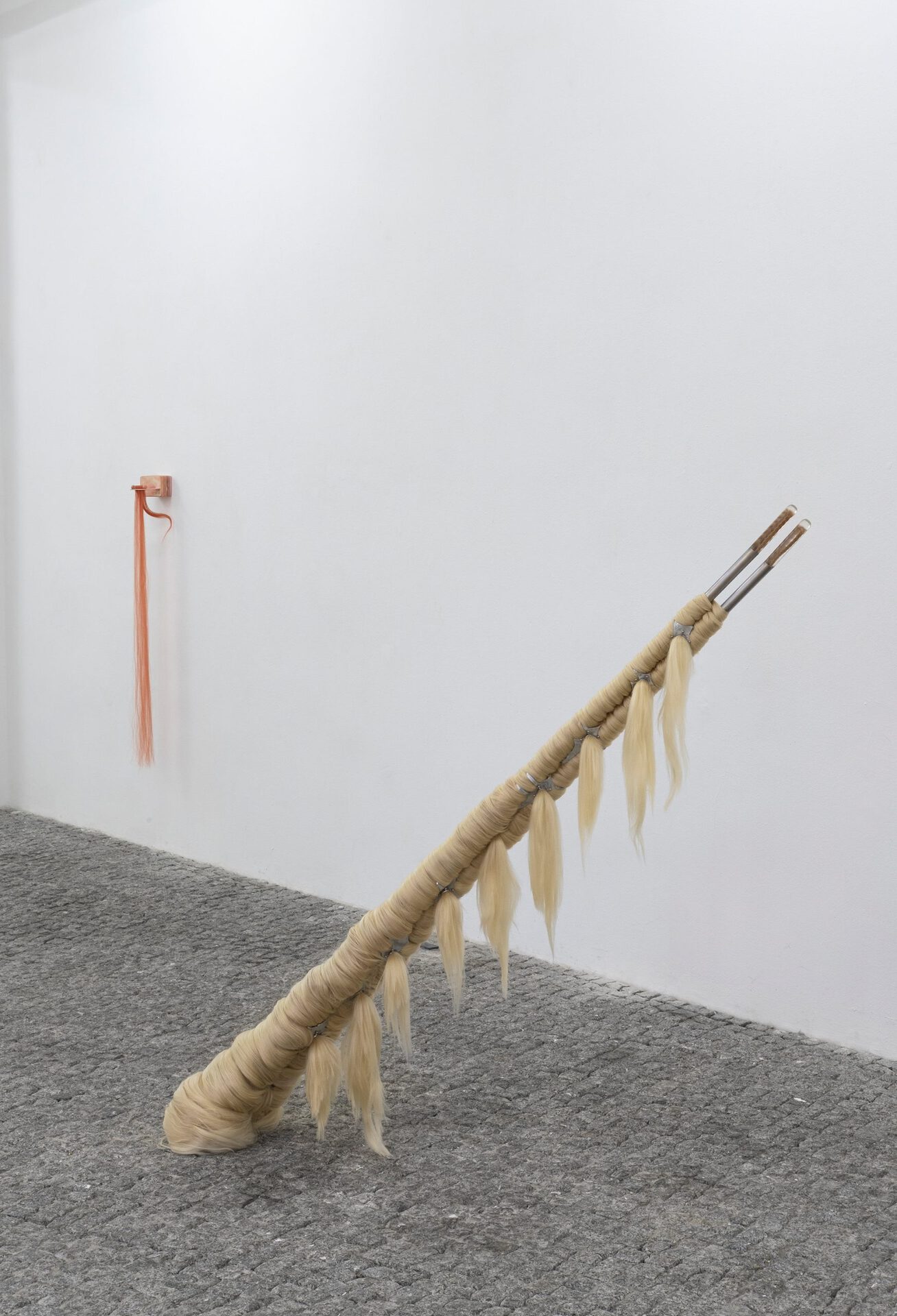 Zu Kalinowska, Apostolic Hygiene 2022 Human & Synthetic Hair, Epoxy, Steel, 25x39x200cm