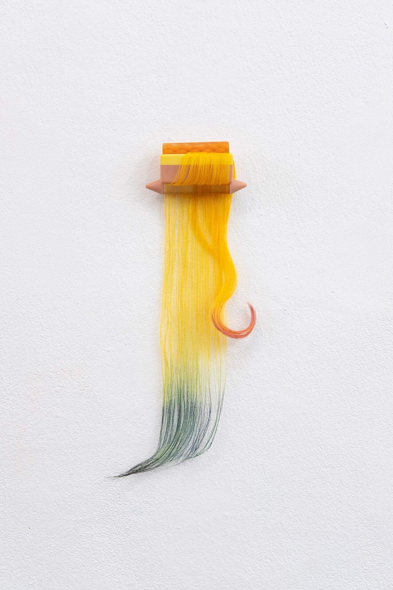 Zu Kalinowska,Jaro, 2021, Synthetic Hair, Epoxy 4x15x44cm