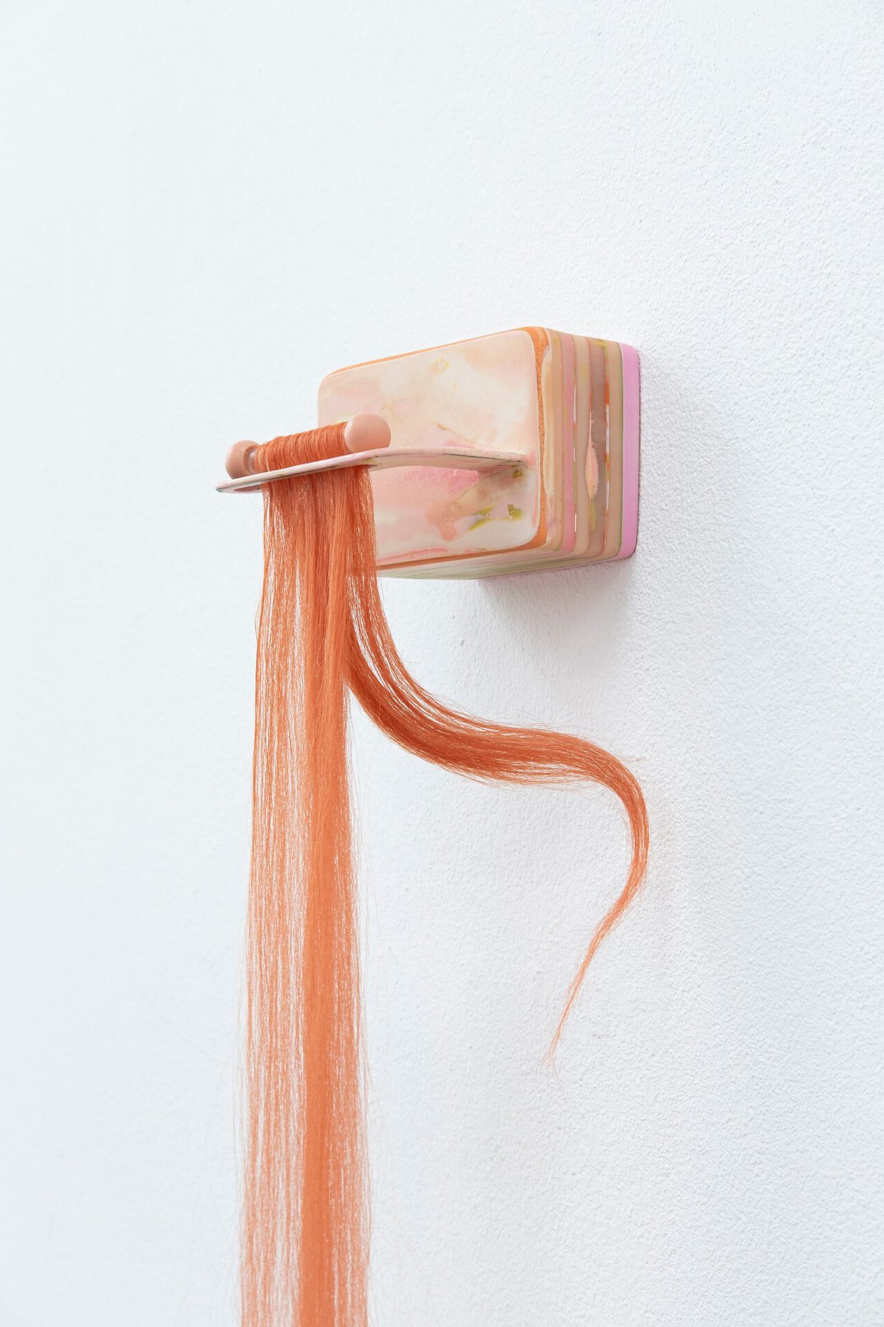 Zu Kalinowska, Seven Grains 2021  Synthetic Hair, Epoxy, Steel, 16x14x122