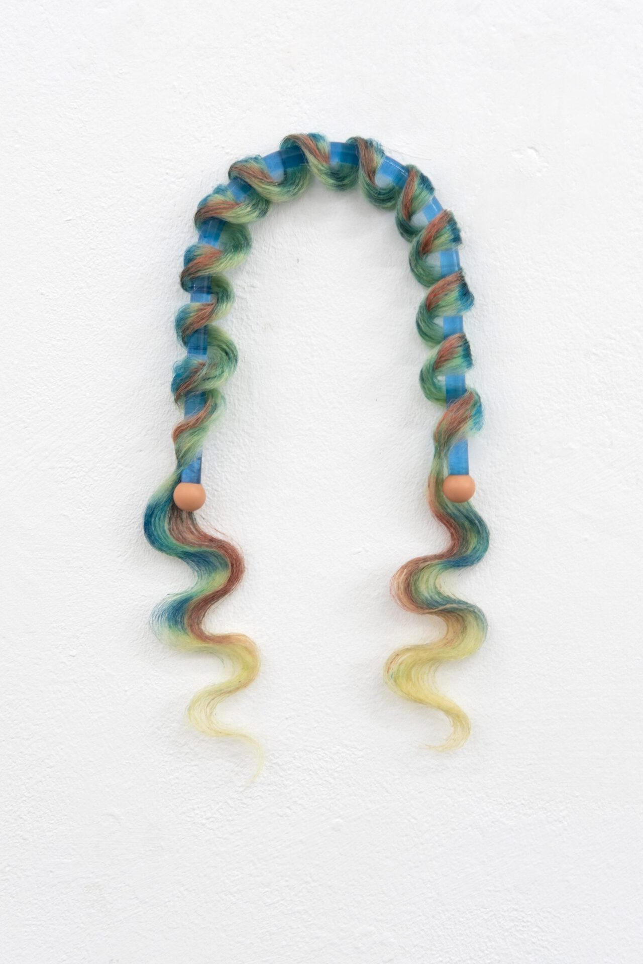 Zu Kalinowska, Untitled 2020 Synthetic Hair, Epoxy, 3x18x40cm