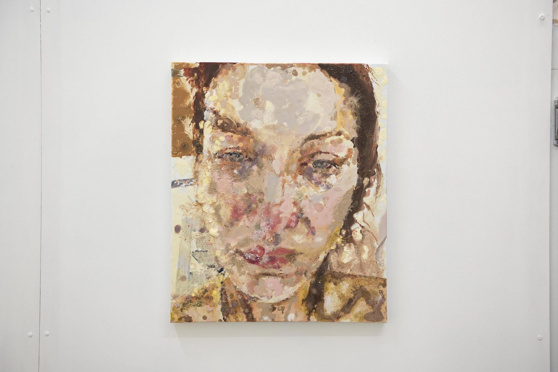 Zoe Jackson, Bella Hadid crying selfie mental health awareness post, 2021, oil on canvas, 51cm x 61cm