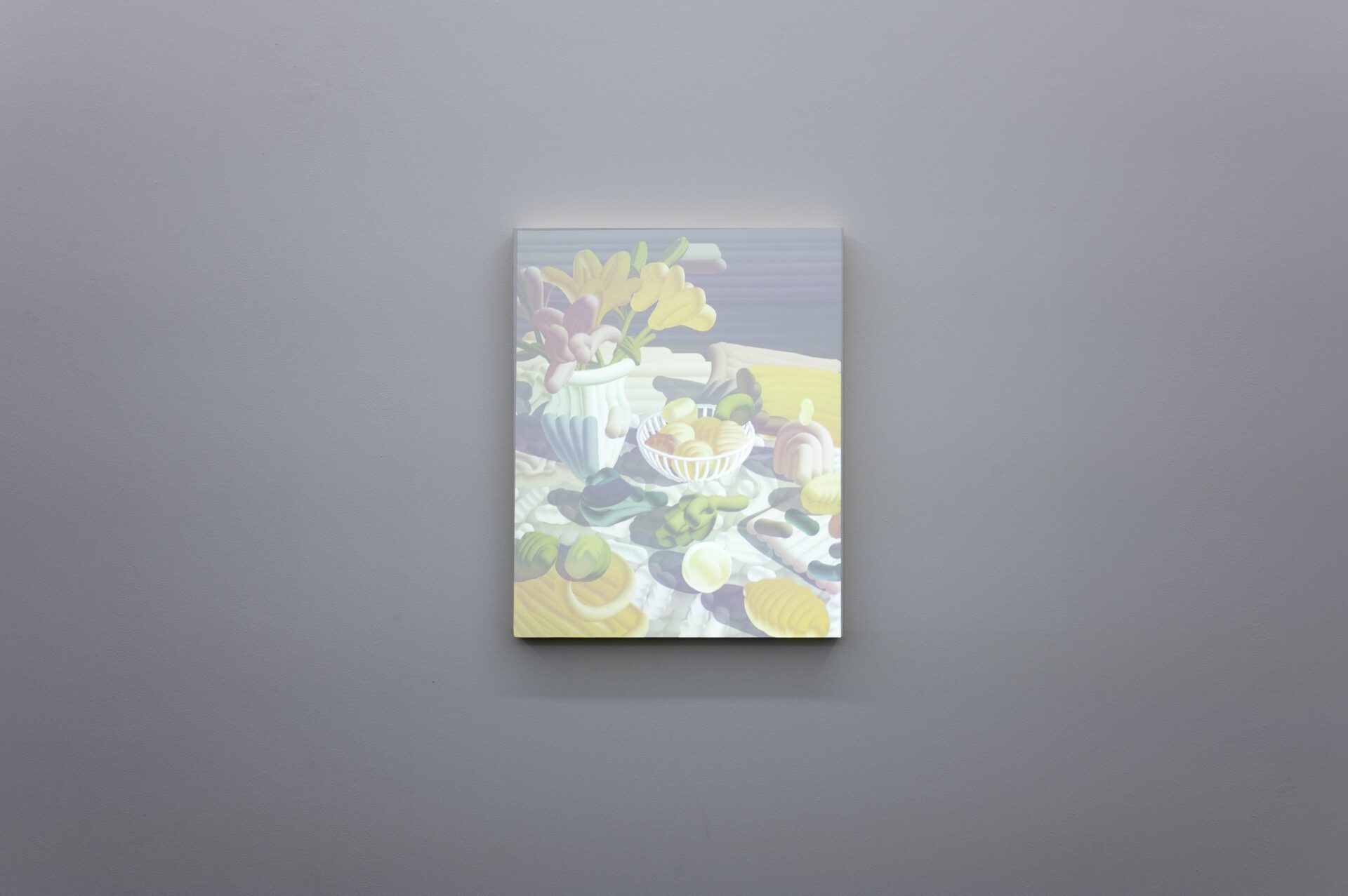 Paul Riedmüller, Untitled, 2021, Digital Painting projected onto Woodpanel, 50x40cm