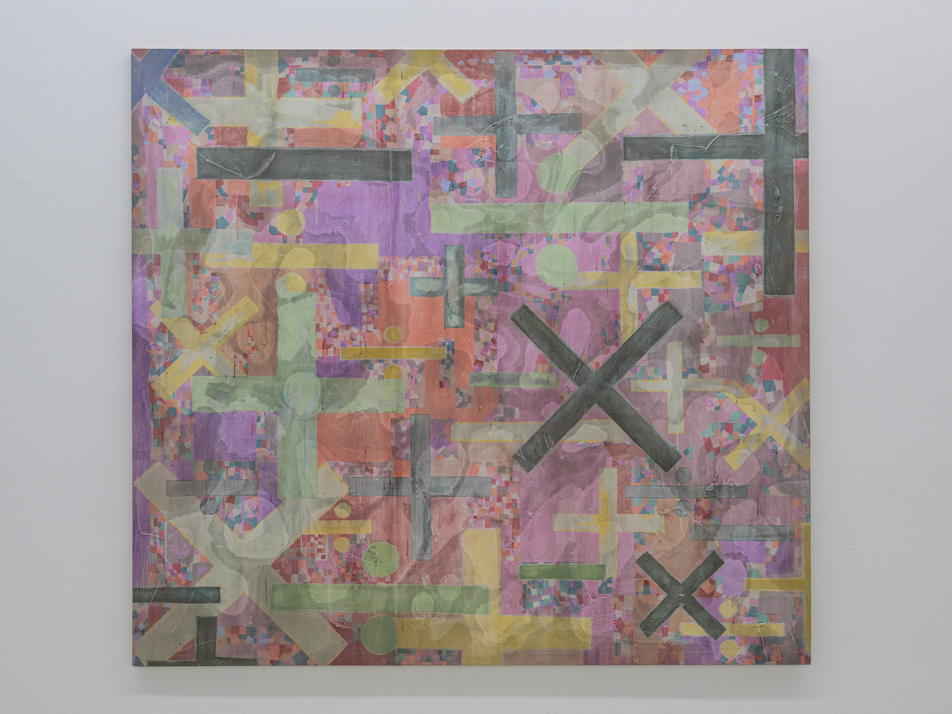 Lukas Quietzsch, o.T., 2020, Gouache on canvas, 200 × 220 cm, Photo: Marc Doradzillo