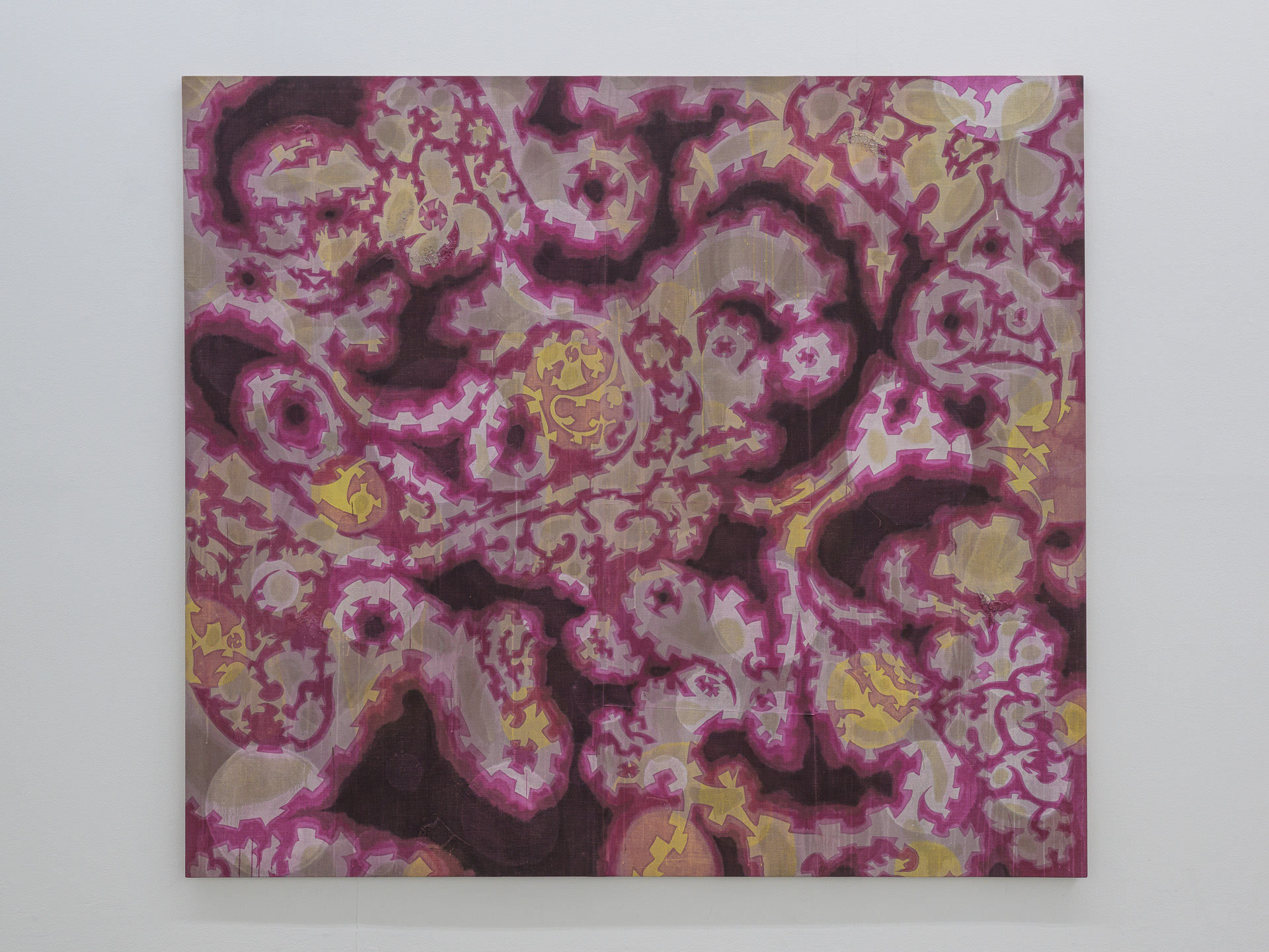 Lukas Quietzsch, o.T., 2021, Gouache on canvas, 200 × 225 cm, Photo: Marc Doradzillo