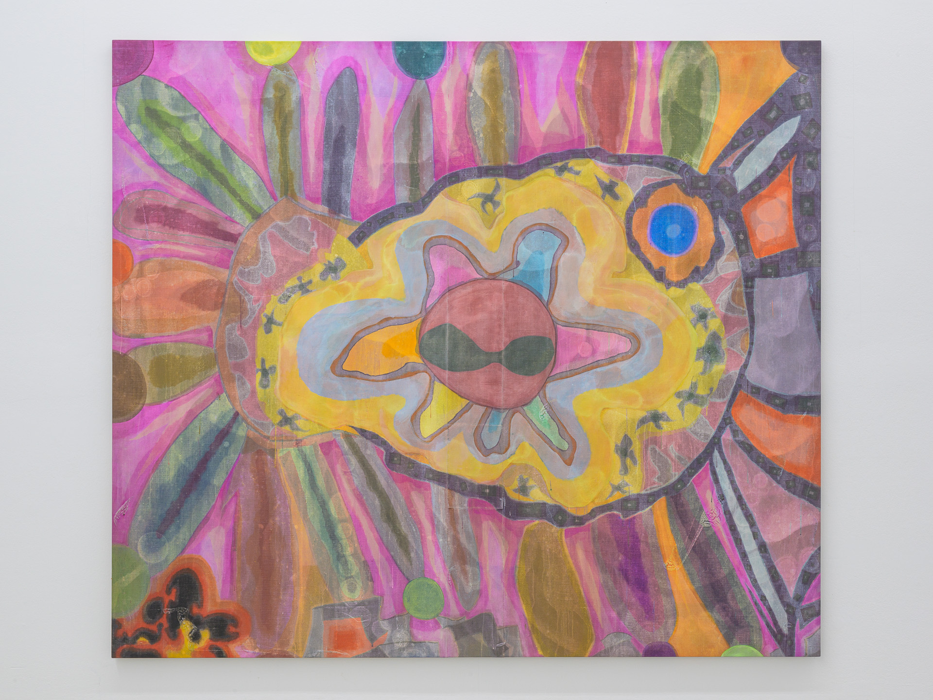 Lukas Quietzsch, o.T., 2021, Gouache on canvas, 200 × 230 cm, Photo: Marc Doradzillo