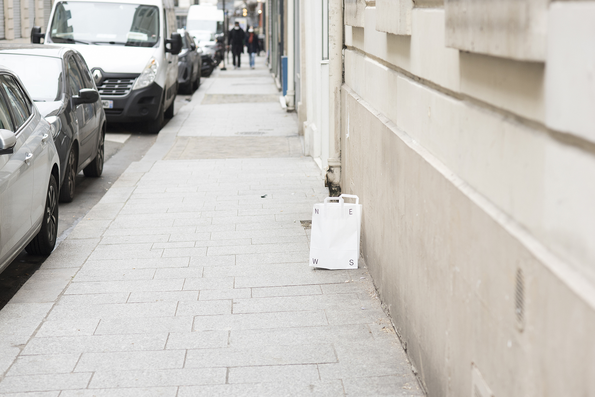 NEWS, 2022, silk-screen on paper bags, edition of 100, 42 x 32 cm each