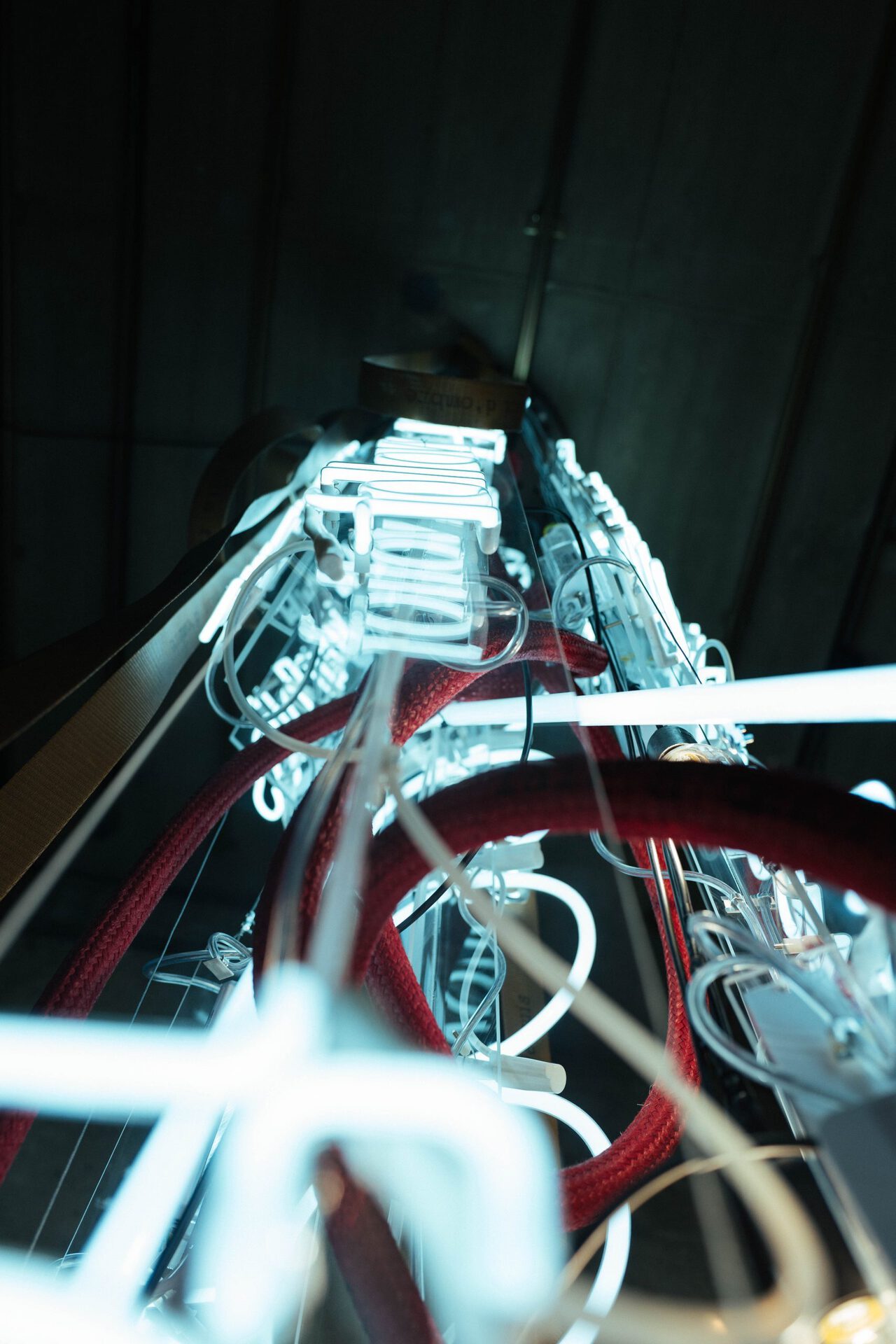 Astrid Klein, Follow your bliss; vertical light sculpture, 2021