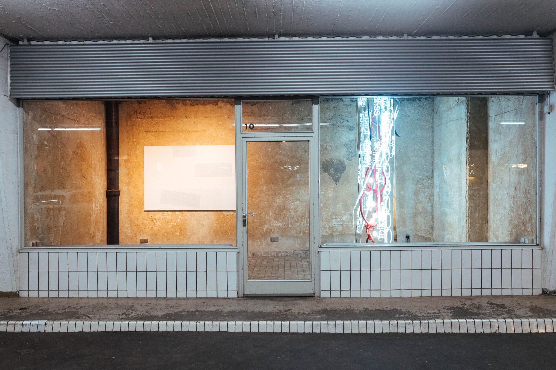 Astrid Klein, I am made of shadow; Painting, 1988, Astrid Klein, Follow your bliss; vertical light sculpture, 2021