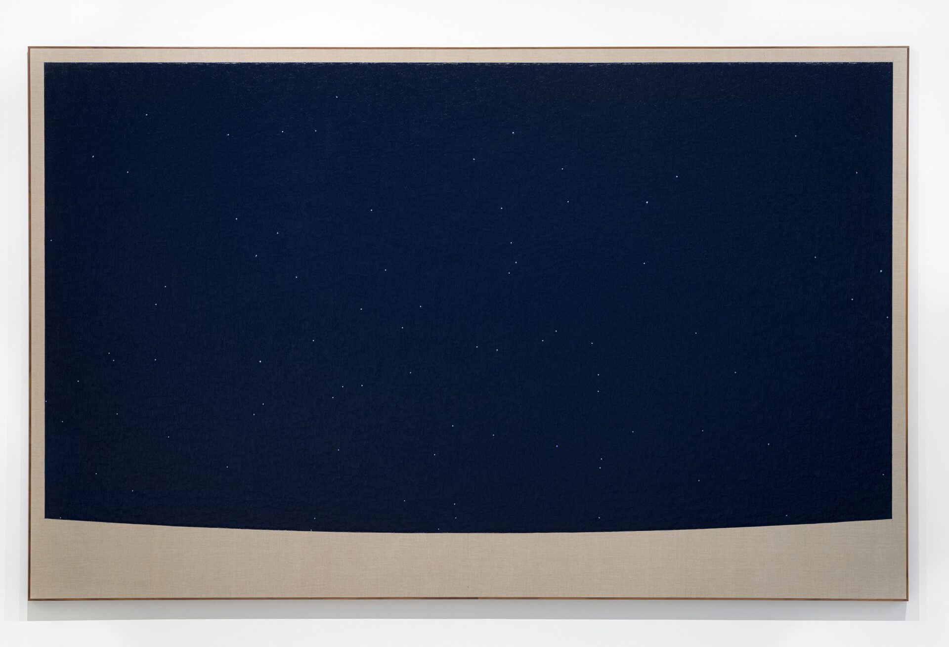 Berlin, Germany. View east before sunrise. January 1 2100., 2022 oil on linen in walnut frame