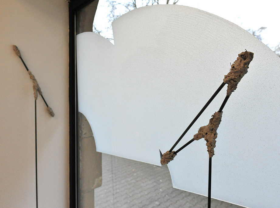 Theresa Lawrenz, rainx (detail), 2021, silicone, anti-skid aggregate, steel, wire, concrete, 180x150x33cm