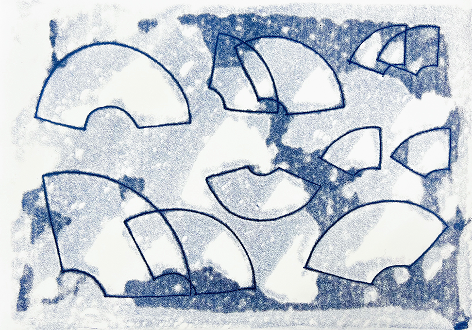 Theresa Lawrenz, rainx variants, 2021, monotype, 30x40cm