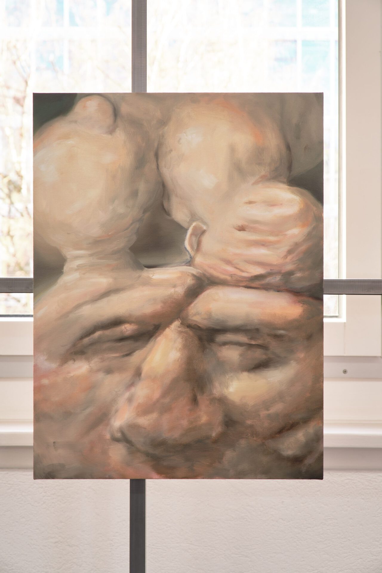 Kevin Aeschbacher, (long nights, short days), 2022, oil on fabric, 60 x 45 cm