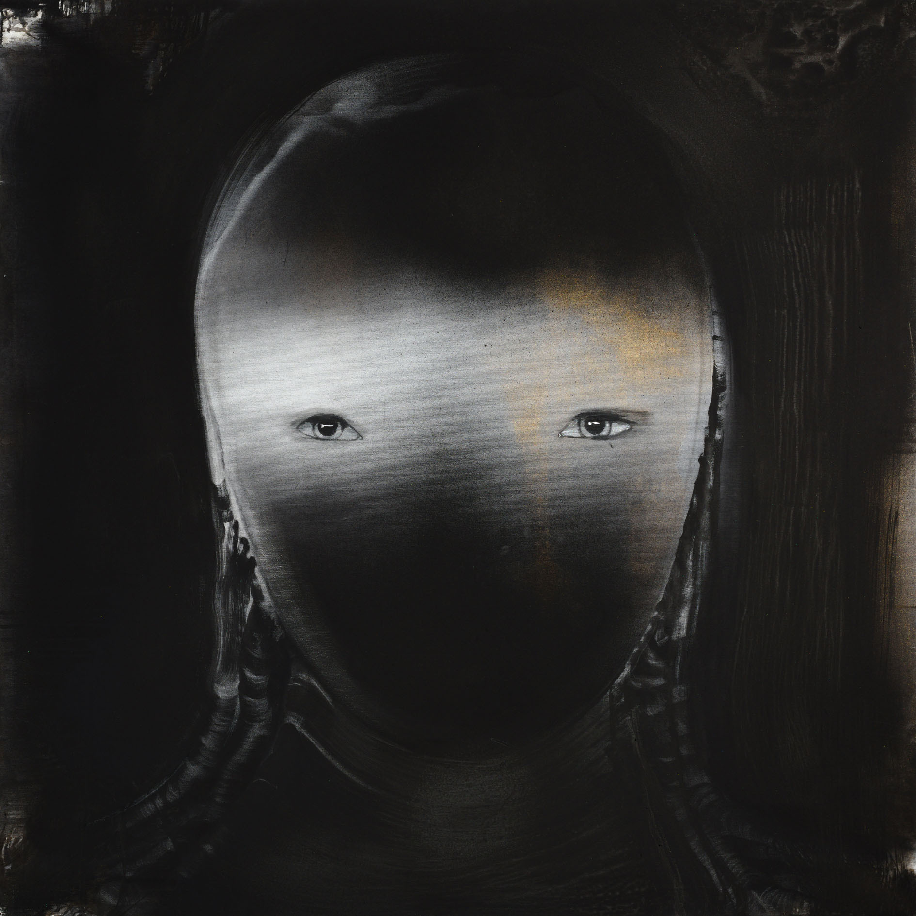 ANNE TOMPURI The Faces, 2015 115 x 115 cm Gouache and pigment on canvas