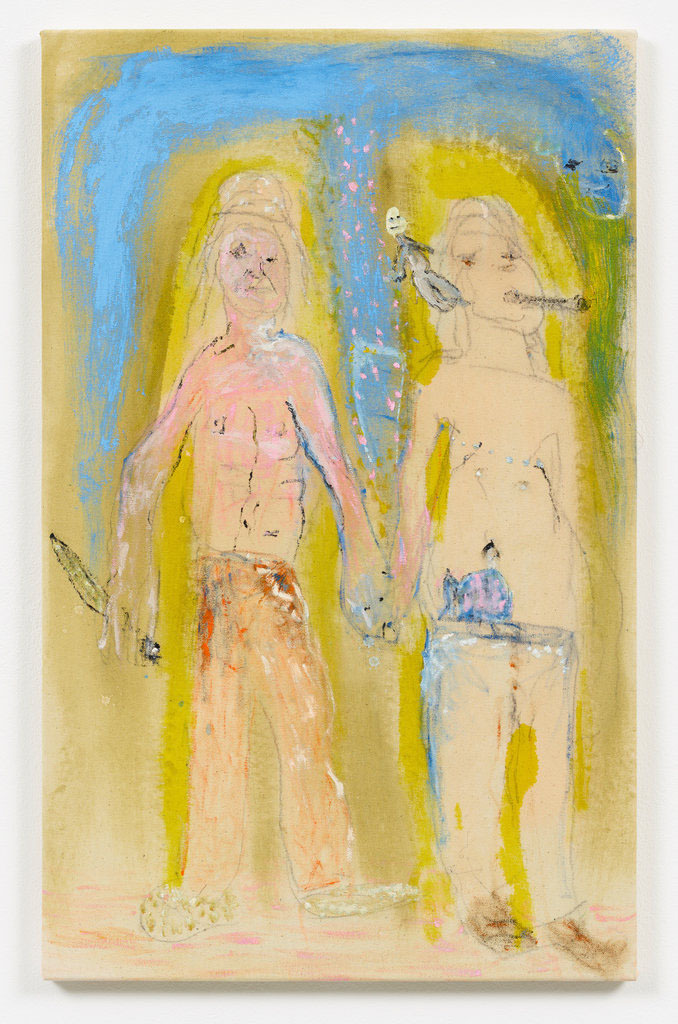 JANNE RÄISÄNEN Pohjalaiset homohäät (Isontalon Antti ja Rannanjärvi), 2016 Oil on canvas, 80 x 50 cm