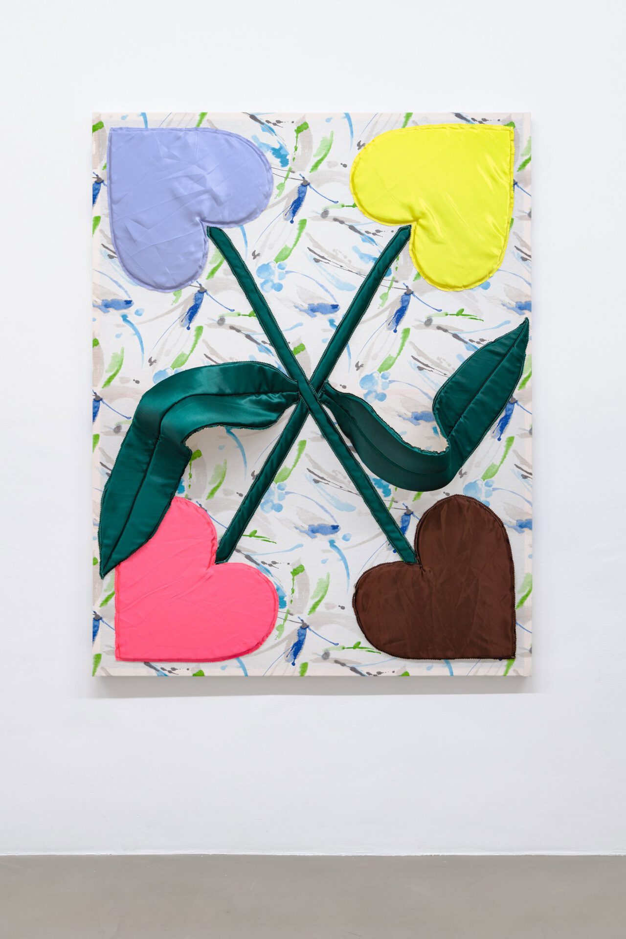 Daniel Ferstl, AT-Field (Flower), 2022, PU-satin, plush, foam, 160 x 125 cm. © Wonnerth Dejaco and the artist. Photo: Peter Mochi