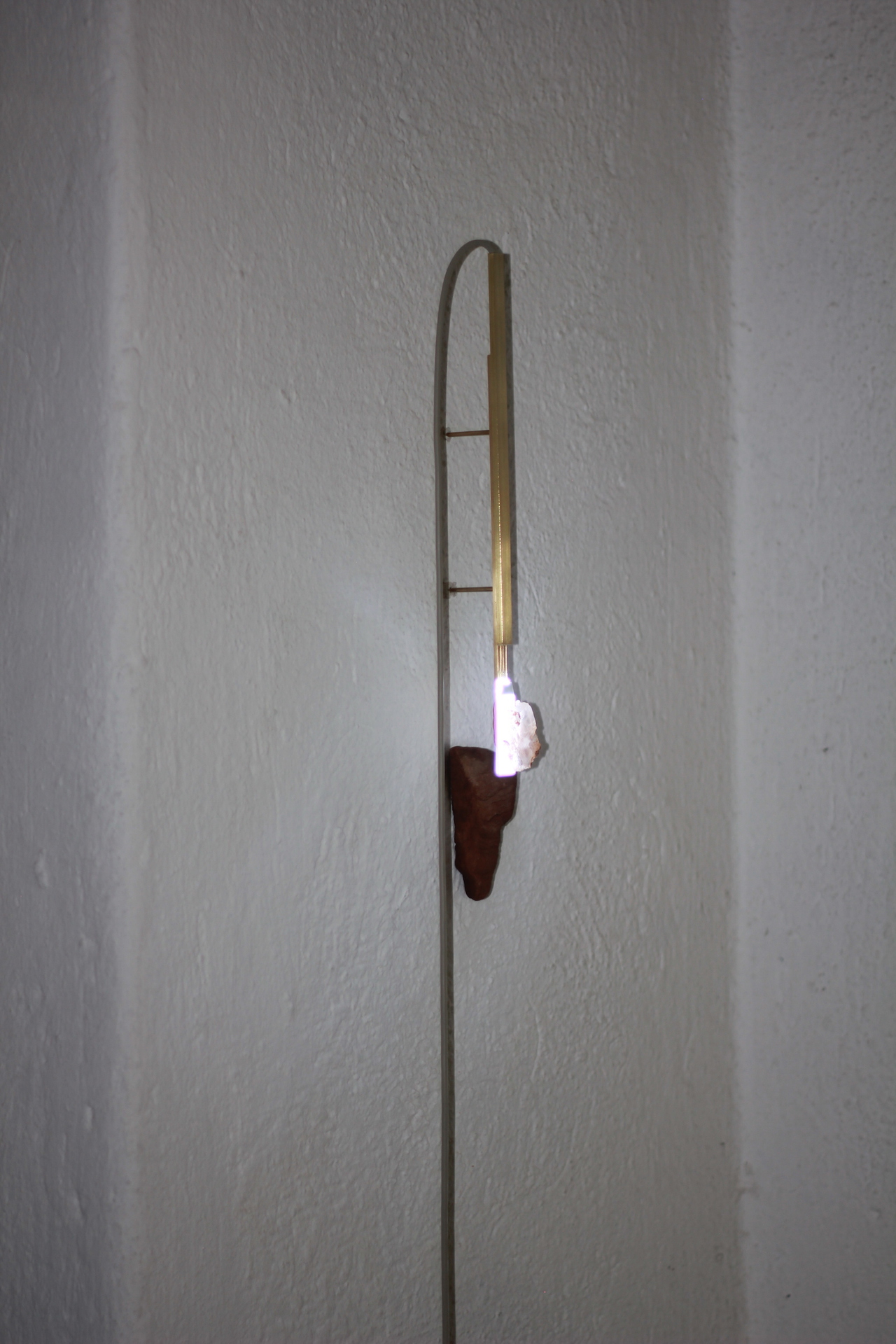 Hunter Longe, Relic of an Evaporated Sea VIII, 2021 Selenite, flickering LED, magnetite sand, gypsum cement, graphite, pigments, 140 x 68 x 22 mm